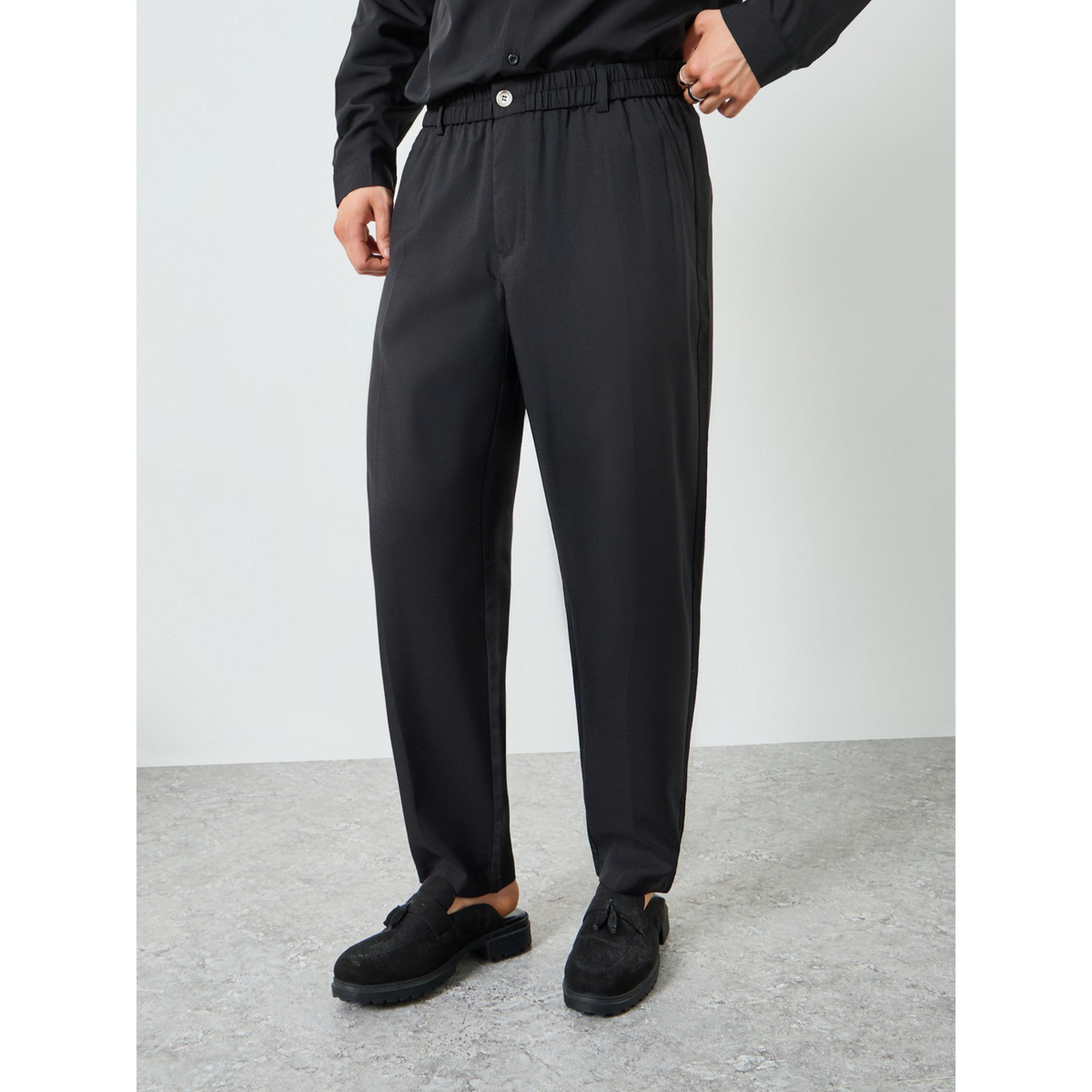 Take Two Men Black Slant Pocket Straight Leg Pants-men-clothing-bottoms-joggers-image-1