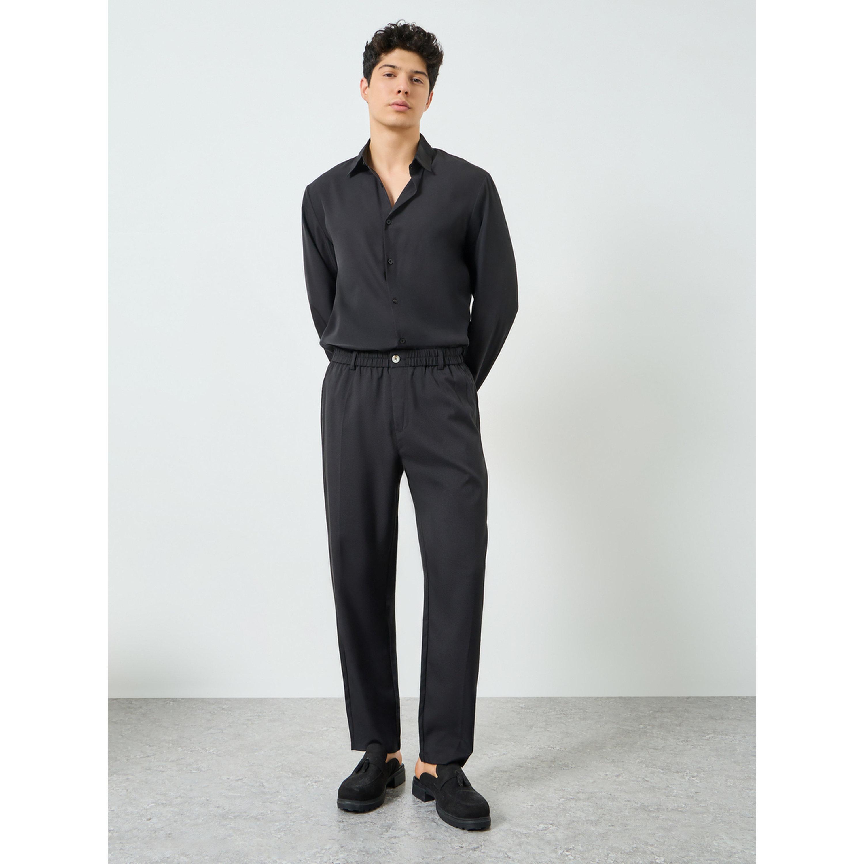 Take Two Men Black Slant Pocket Straight Leg Pants-men-clothing-bottoms-joggers-image-2