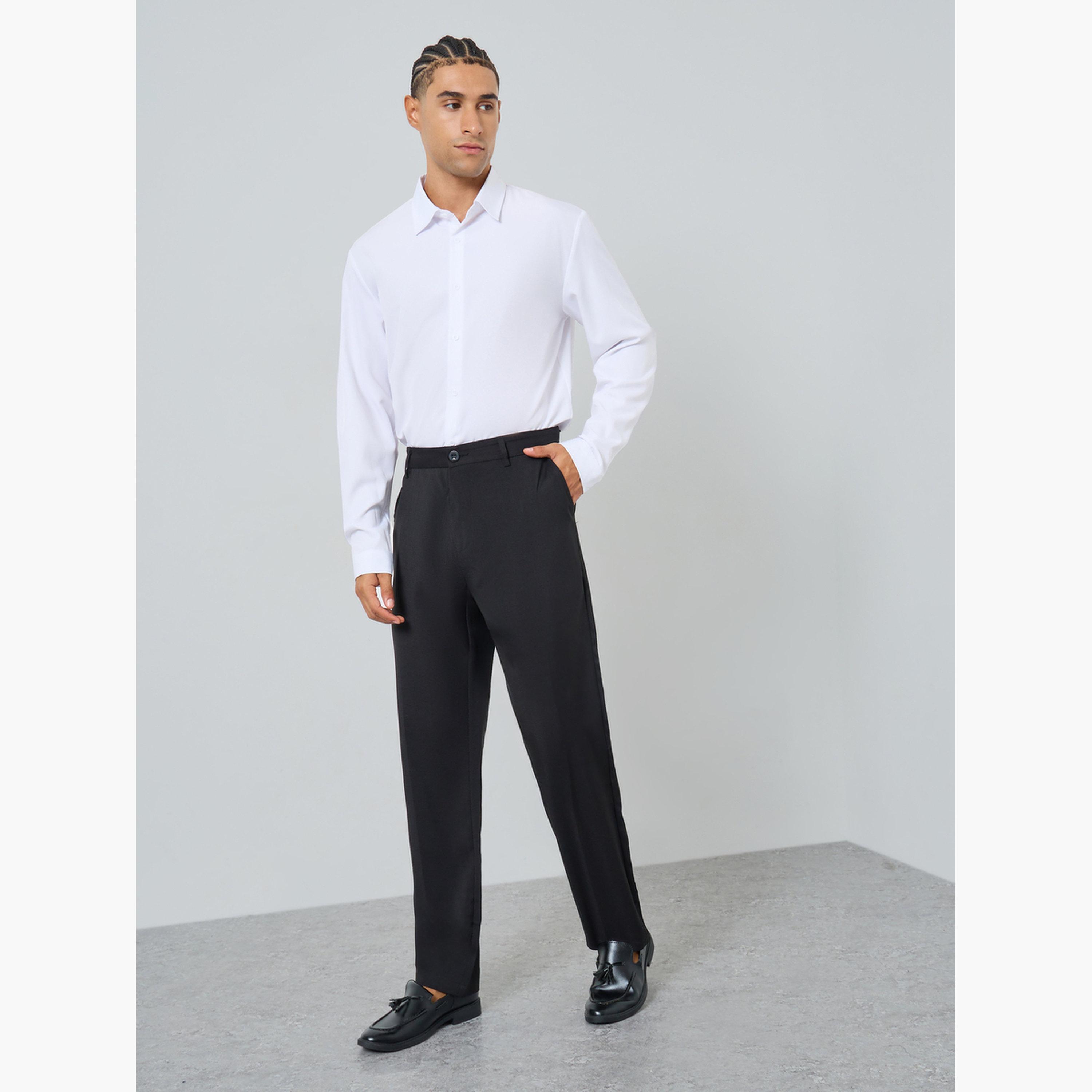 تيك تو - قميص رجالي سادة بأزرار أمامية وأكمام طويلة-men-clothing-shirts-image-2