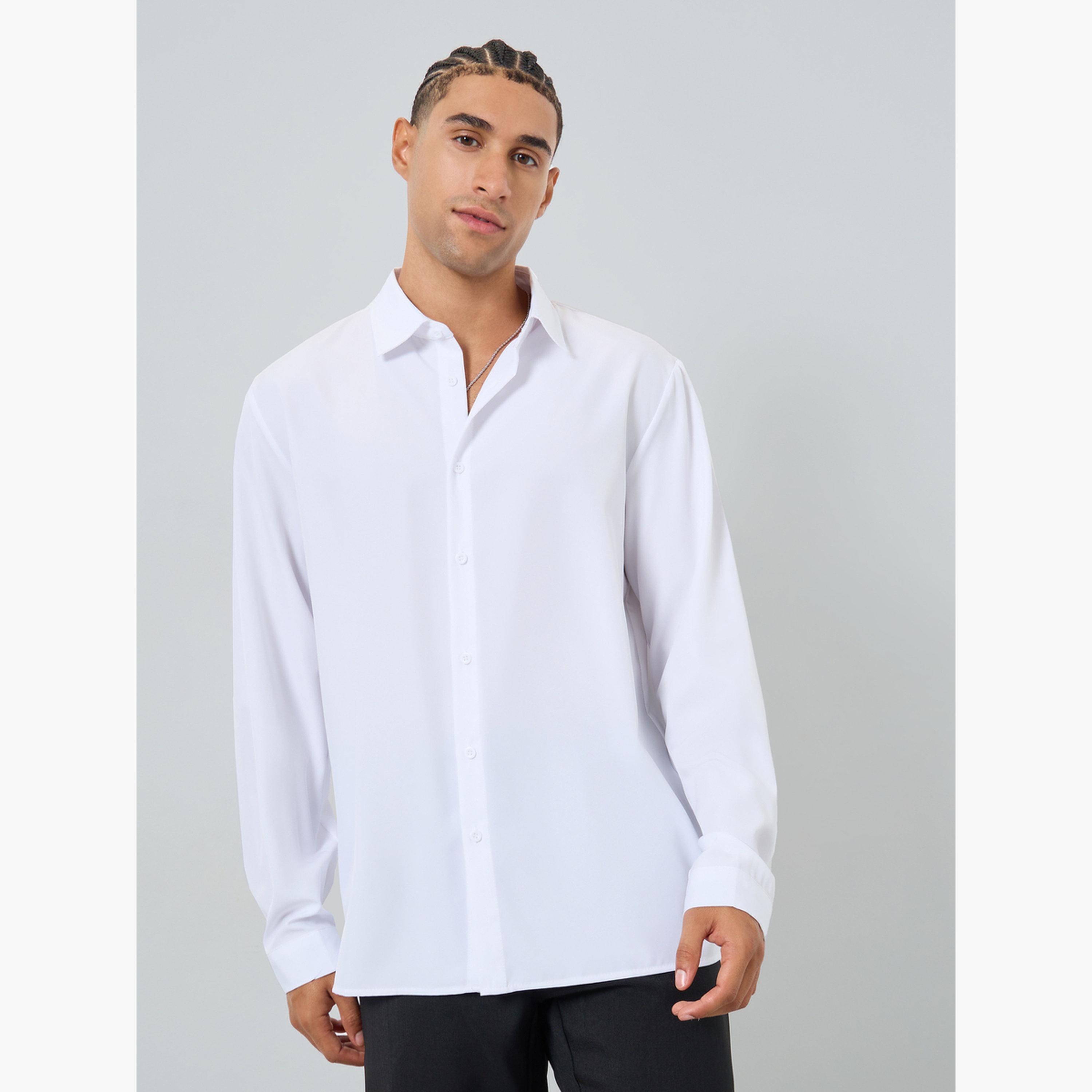 Take Two Men Solid Button Front Long Sleeve Shirt-men-clothing-shirts-image-3