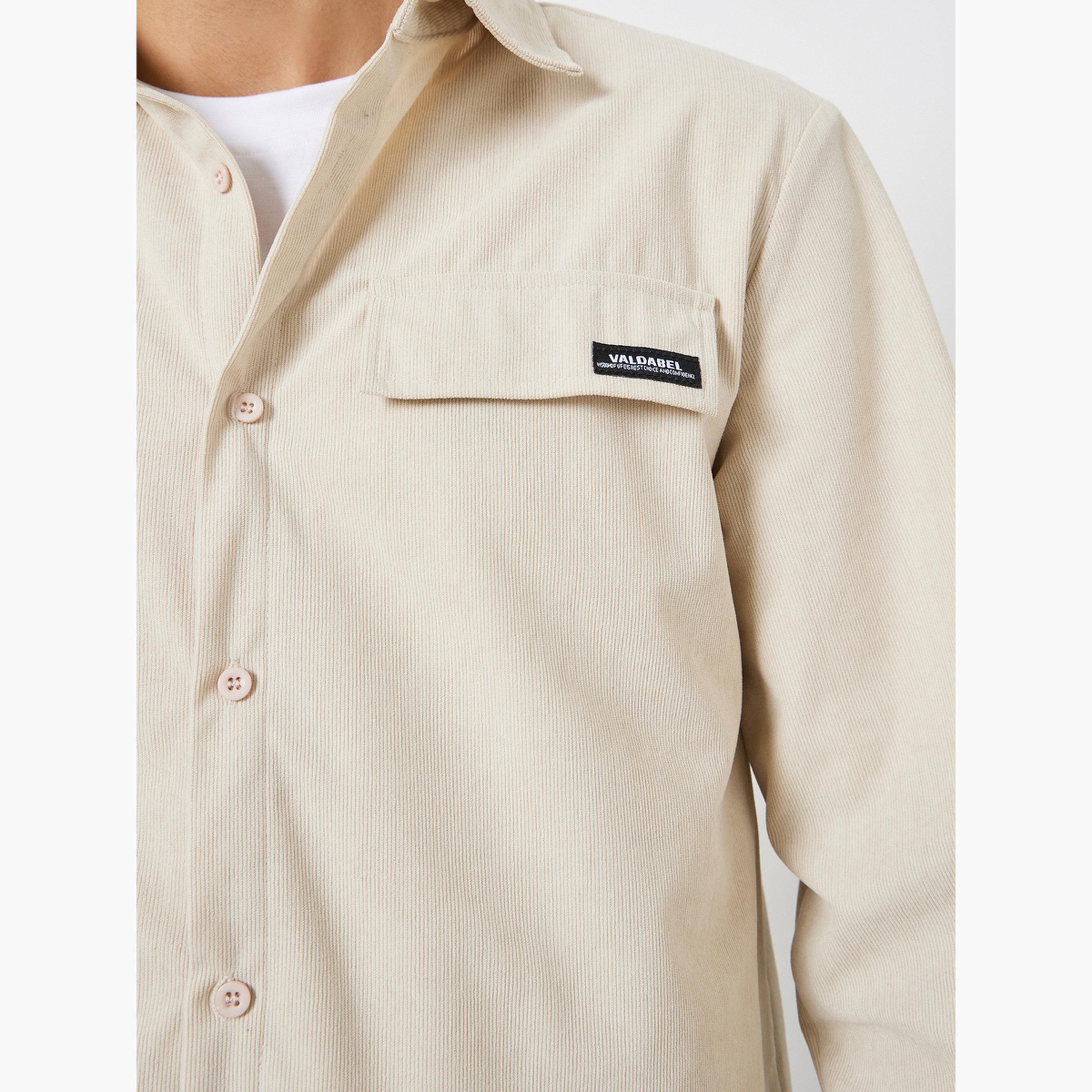 Take Two Textured Collared Long Sleeves Men's Button Through Corduroy Shacket-men-clothing-jacketsandblazers-jackets-image-5