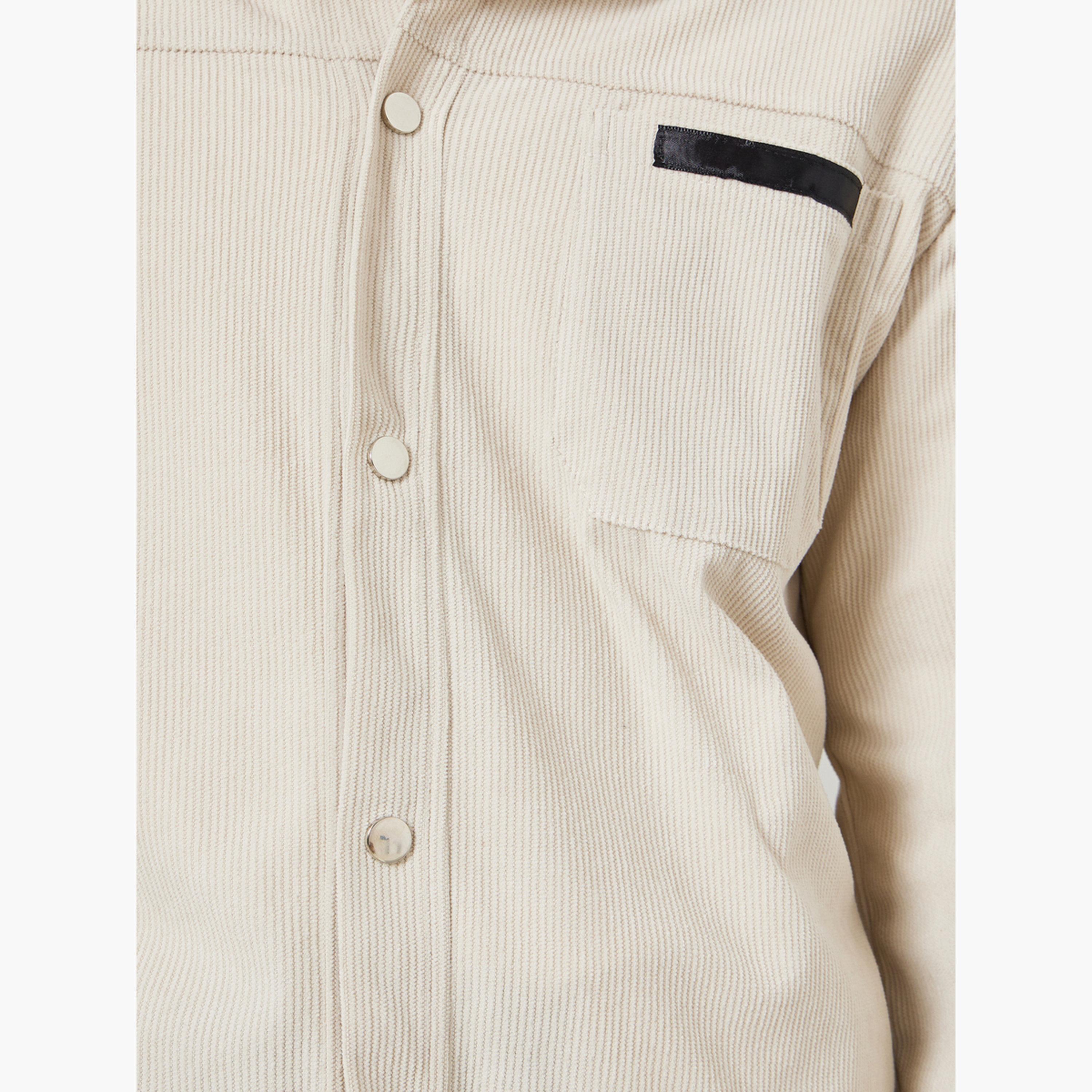 Take Two Textured Collared Long Sleeves Men's Snap Button Corduroy Shacket-men-clothing-jacketsandblazers-jackets-image-5