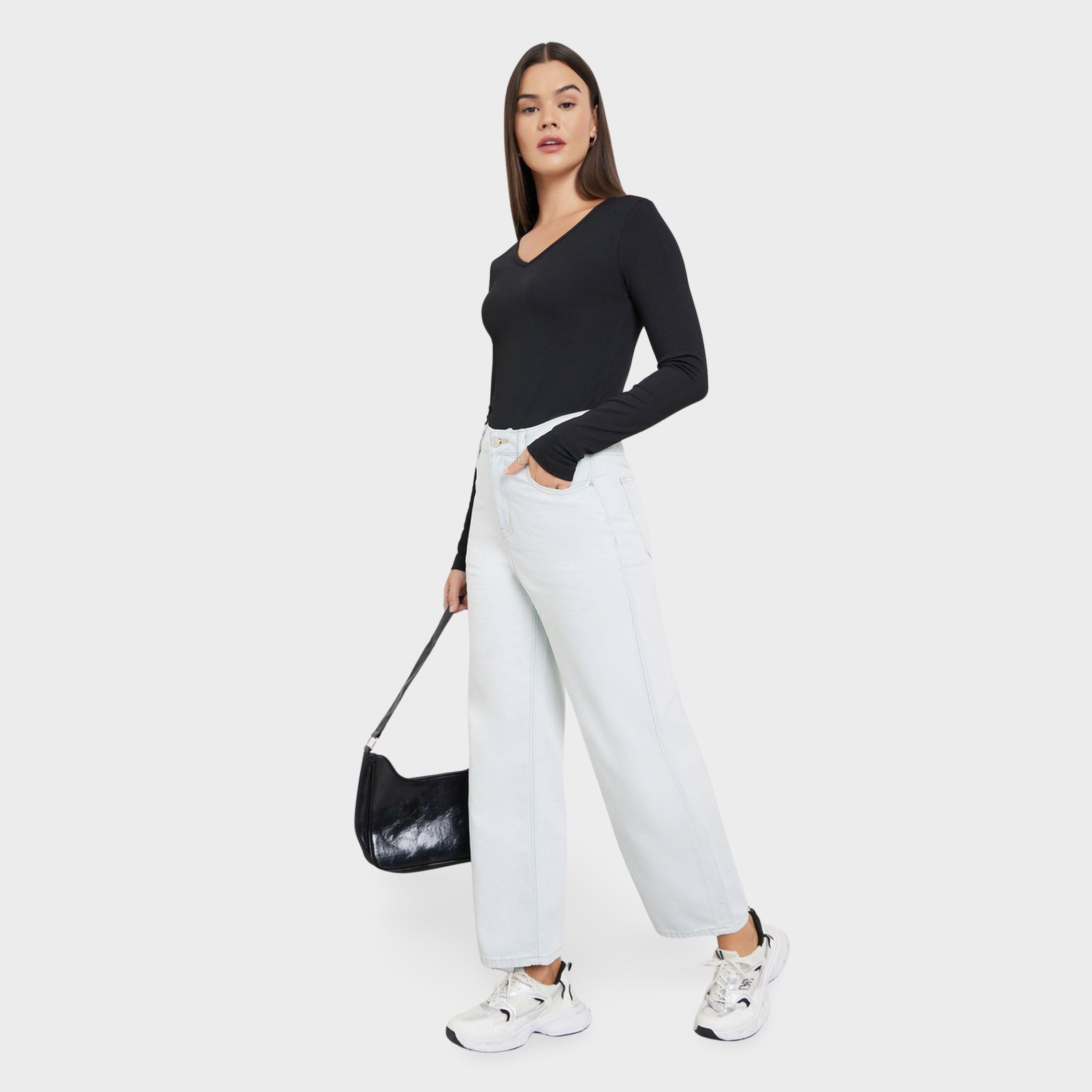 Styli Solid Mid-Rise Wide Leg Jeans-women-clothing-bottoms-jeans-image-2