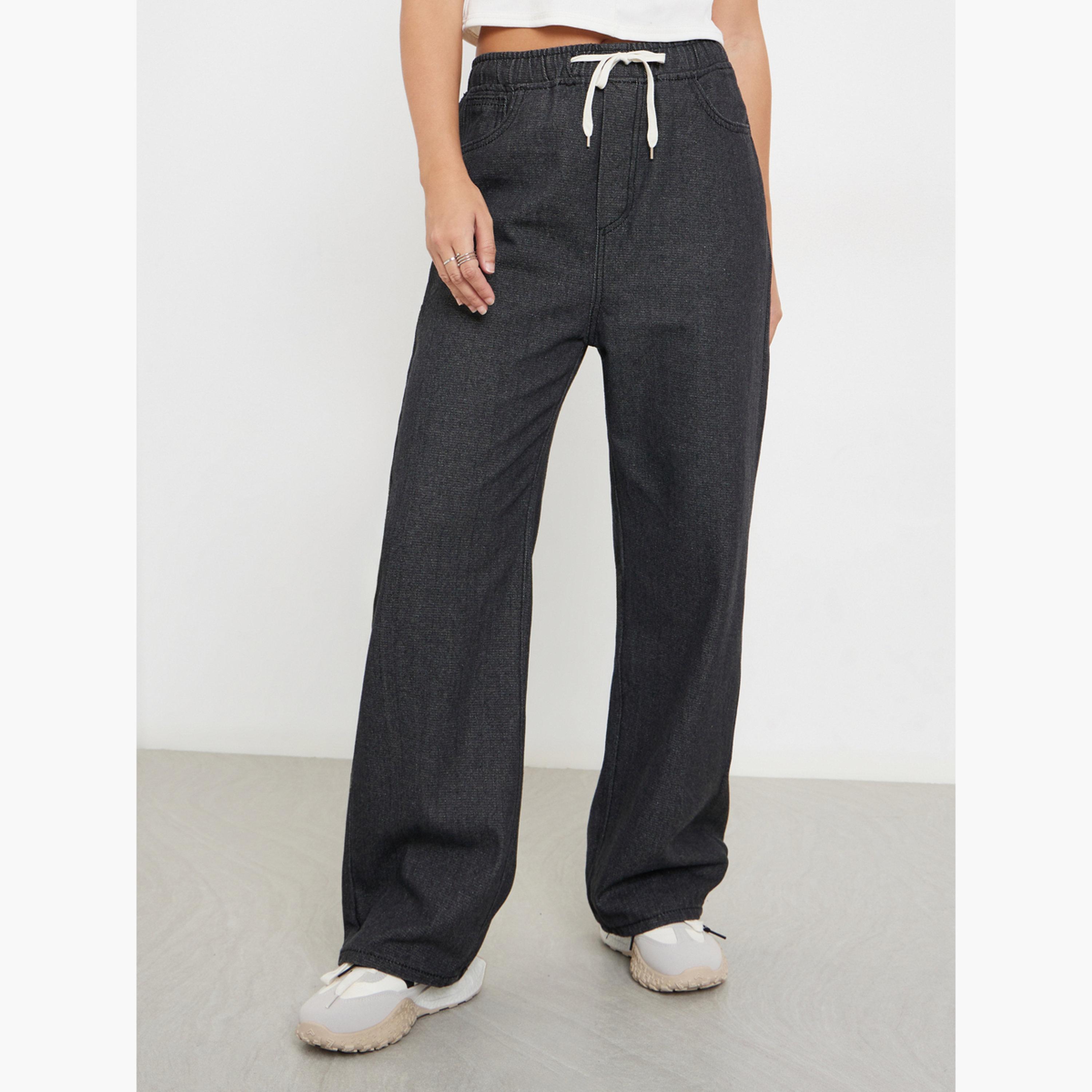 Styli Women Grey Wide Leg Jeans-women-clothing-bottoms-jeans-image-1