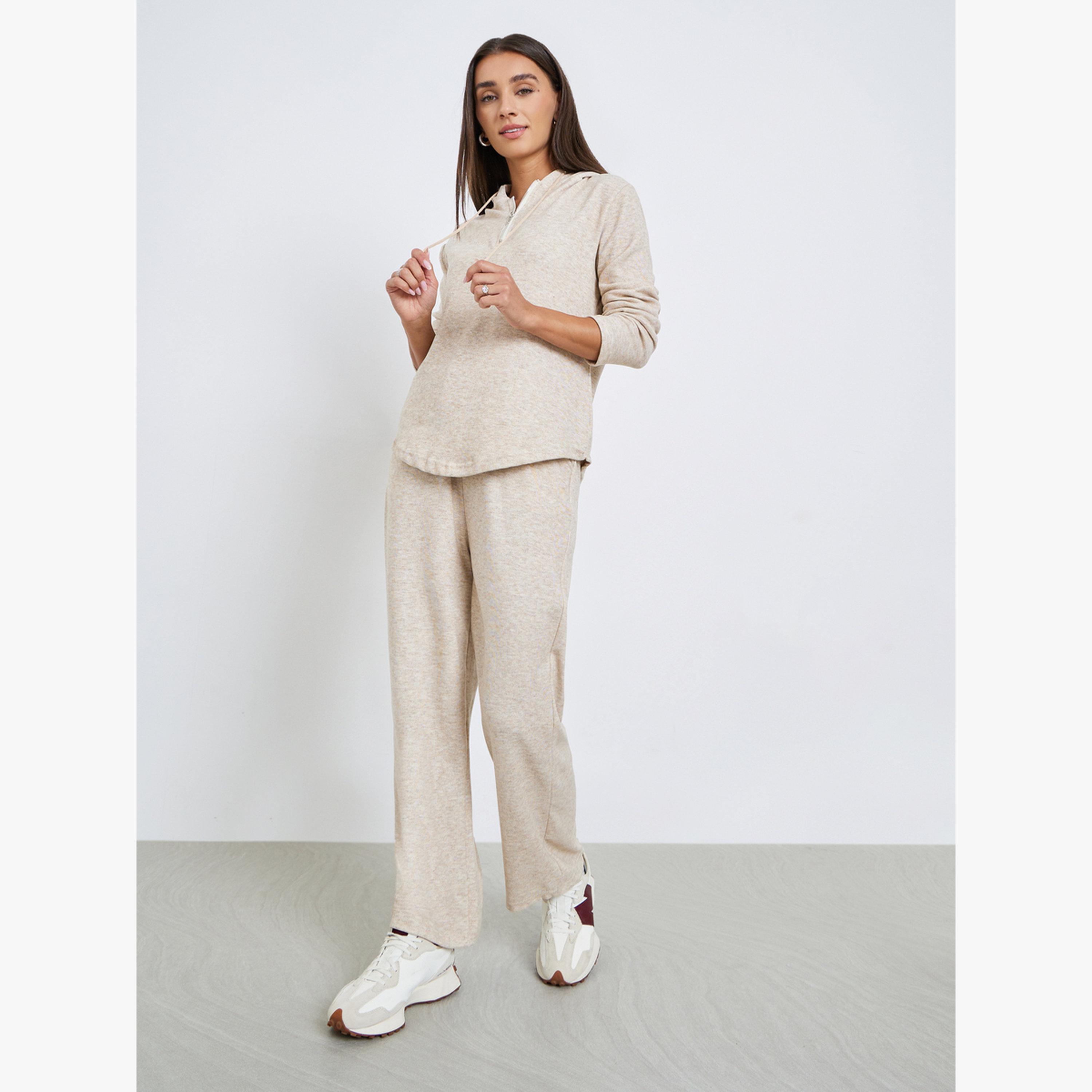 طقم منسق من بلوزة بقبعة وبنطال-women-clothing-coordsets-image-1