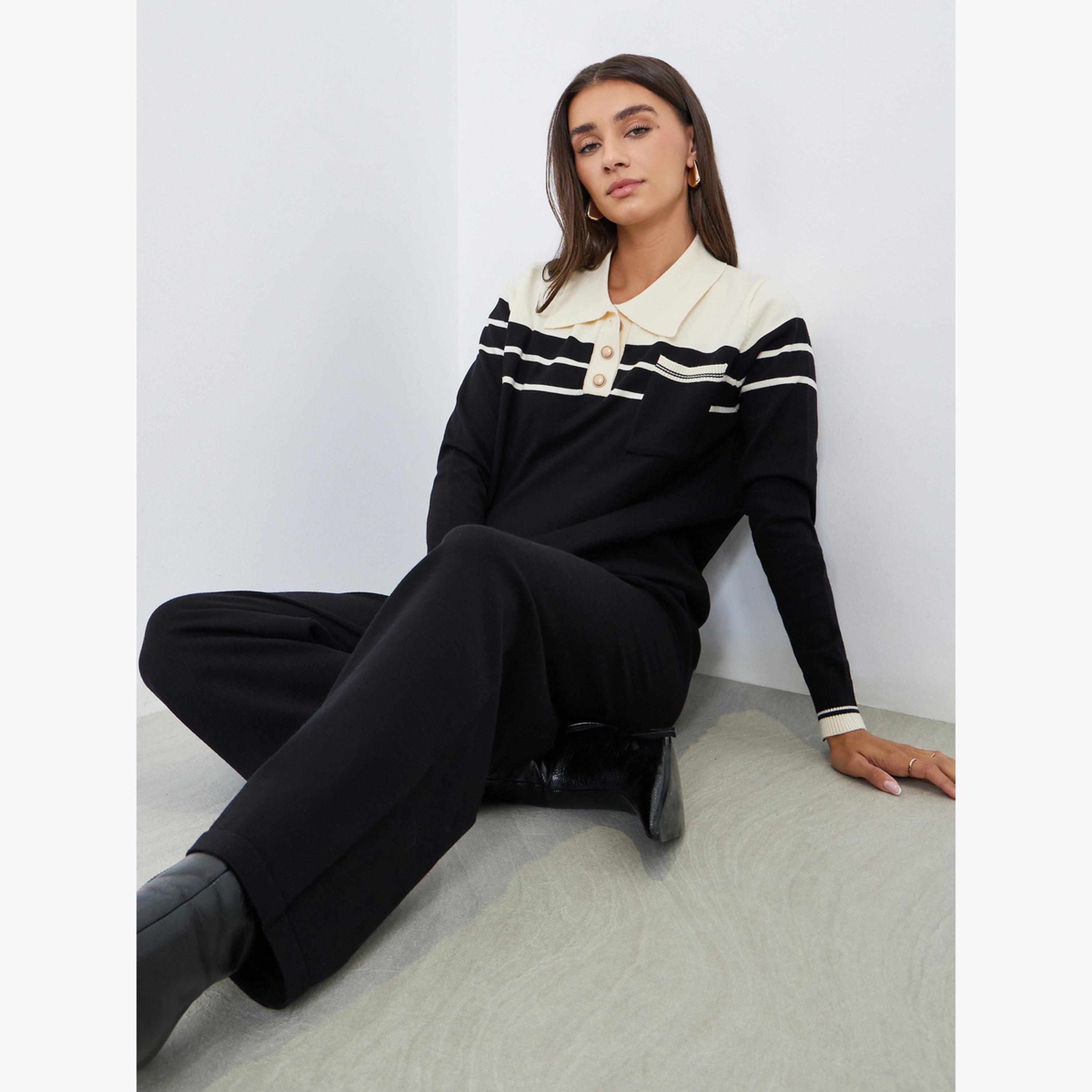 Styli Women Flat Knit Sweater and Pants Co-ords-women-clothing-coordsets-image-2