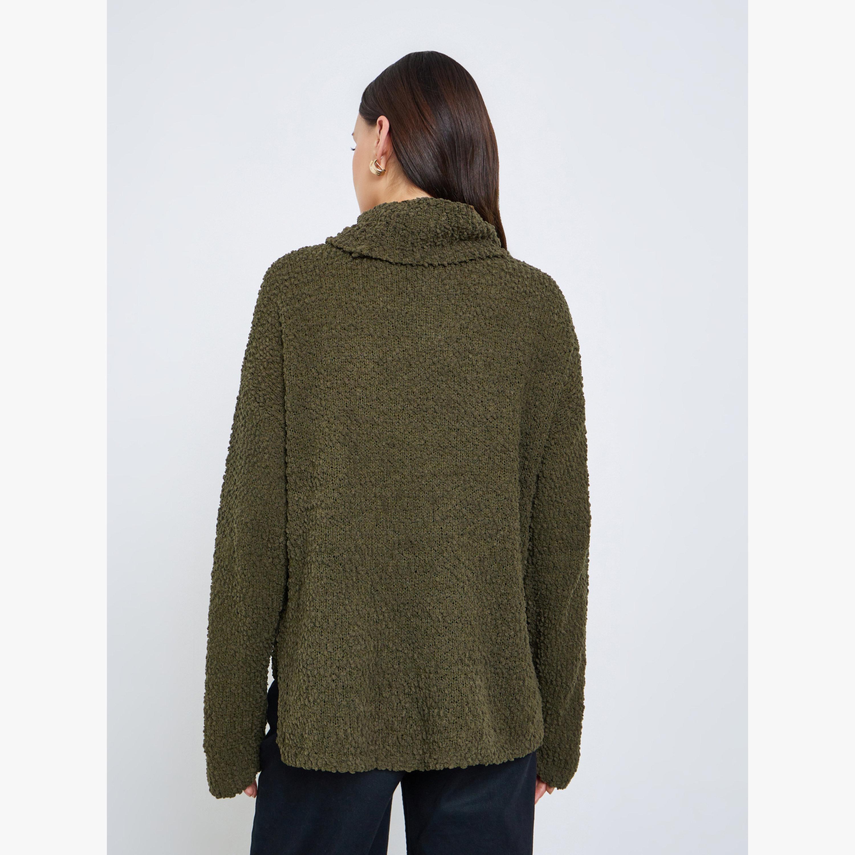 سويتر سادة بياقة عالية وأكمام طويلة-women-clothing-cardigansandjumpers-jumpers-image-1