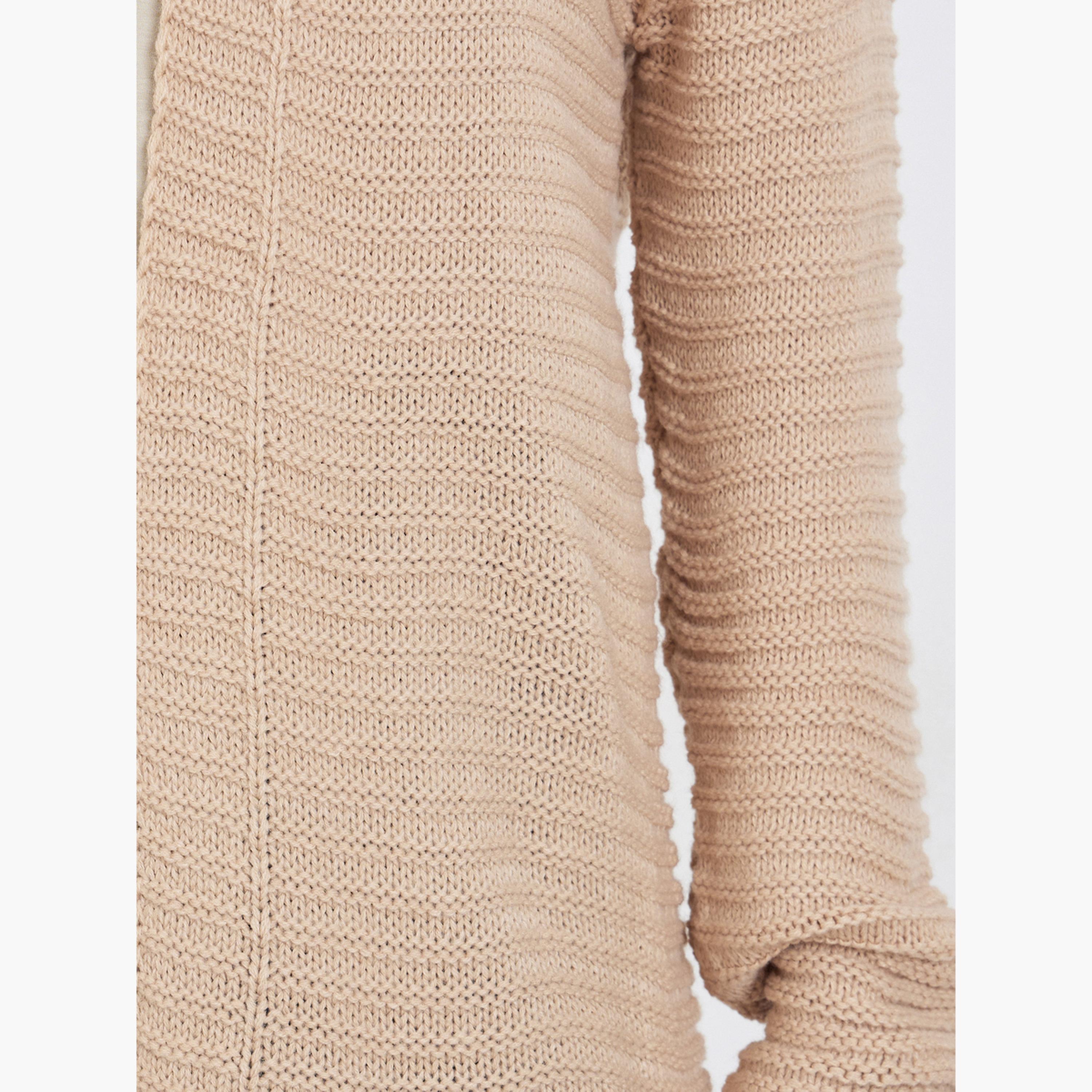 ستايلي - كارديغان نسائي مفتوح من الأمام بأكمام طويلة ومحبوك باللون البيج-women-winterwear-cardigansandjumpers-cardigans-image-4