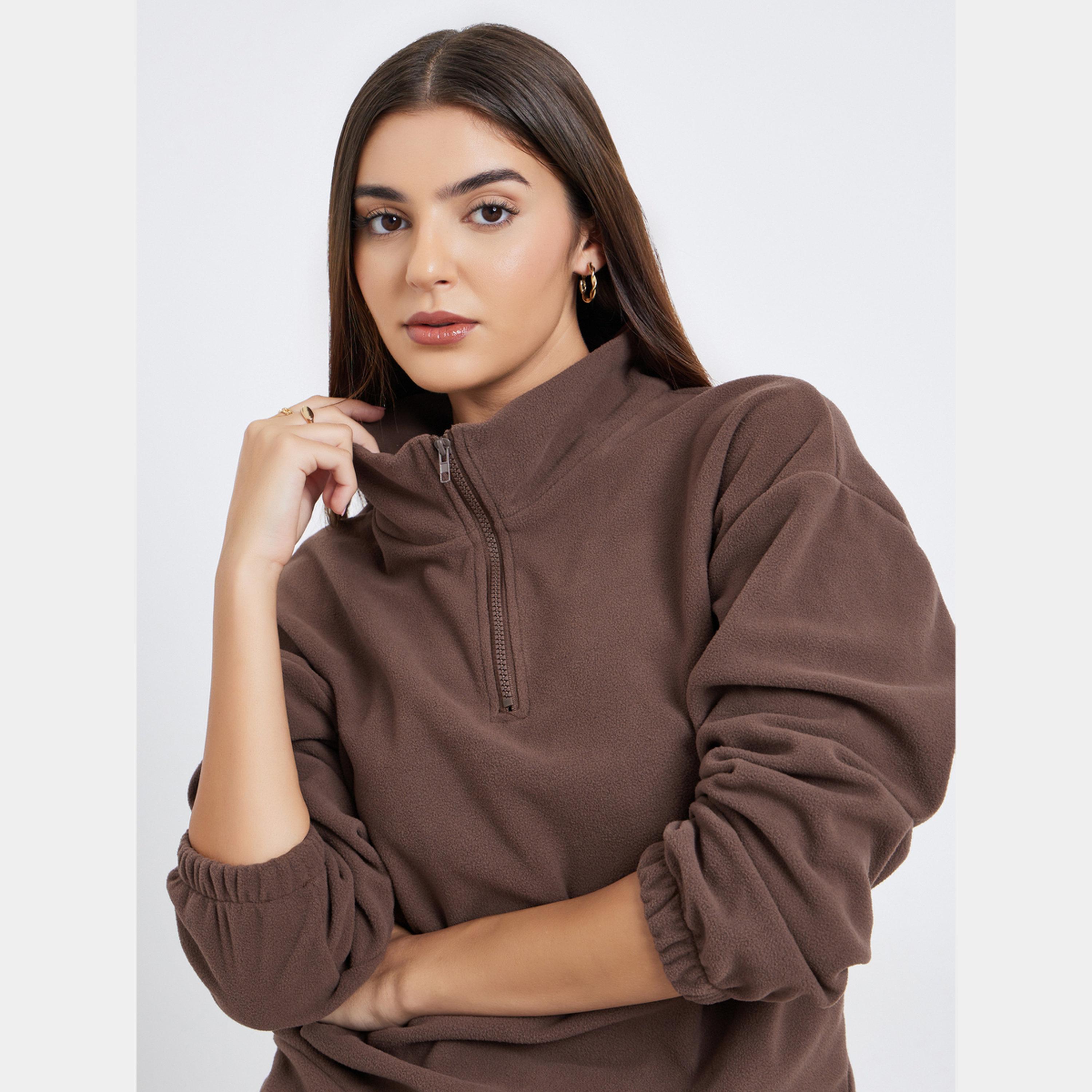 ستايلي - سويت شيرت نسائي صوف بأكمام طويلة ورقبة عالية-women-winterwear-hoodiesandsweatshirts-sweatshirts-image-3