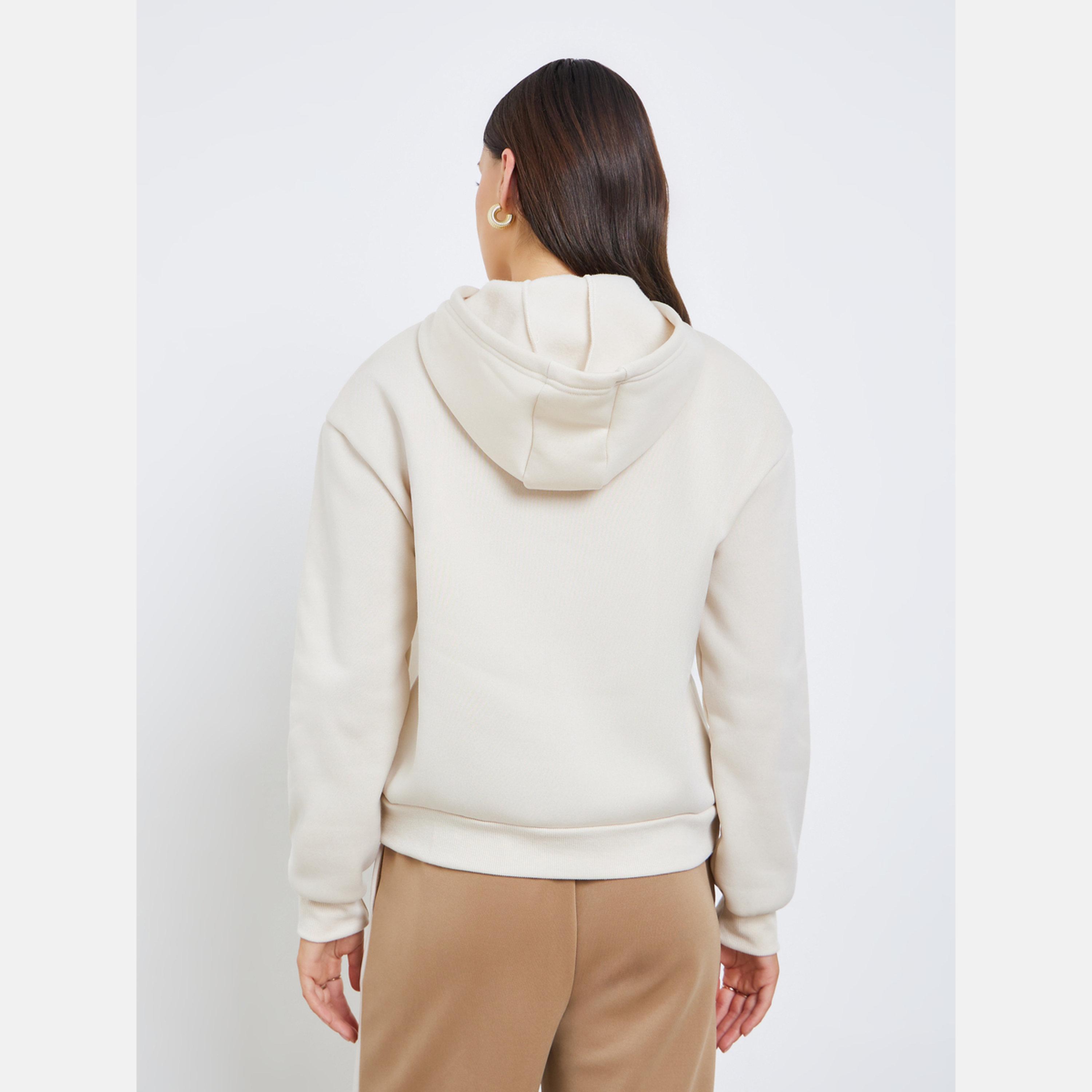 Styli Solid Hooded Neck Long Sleeves Women's Hoodie-women-clothing-hoodiesandsweatshirts-hoodies-image-4