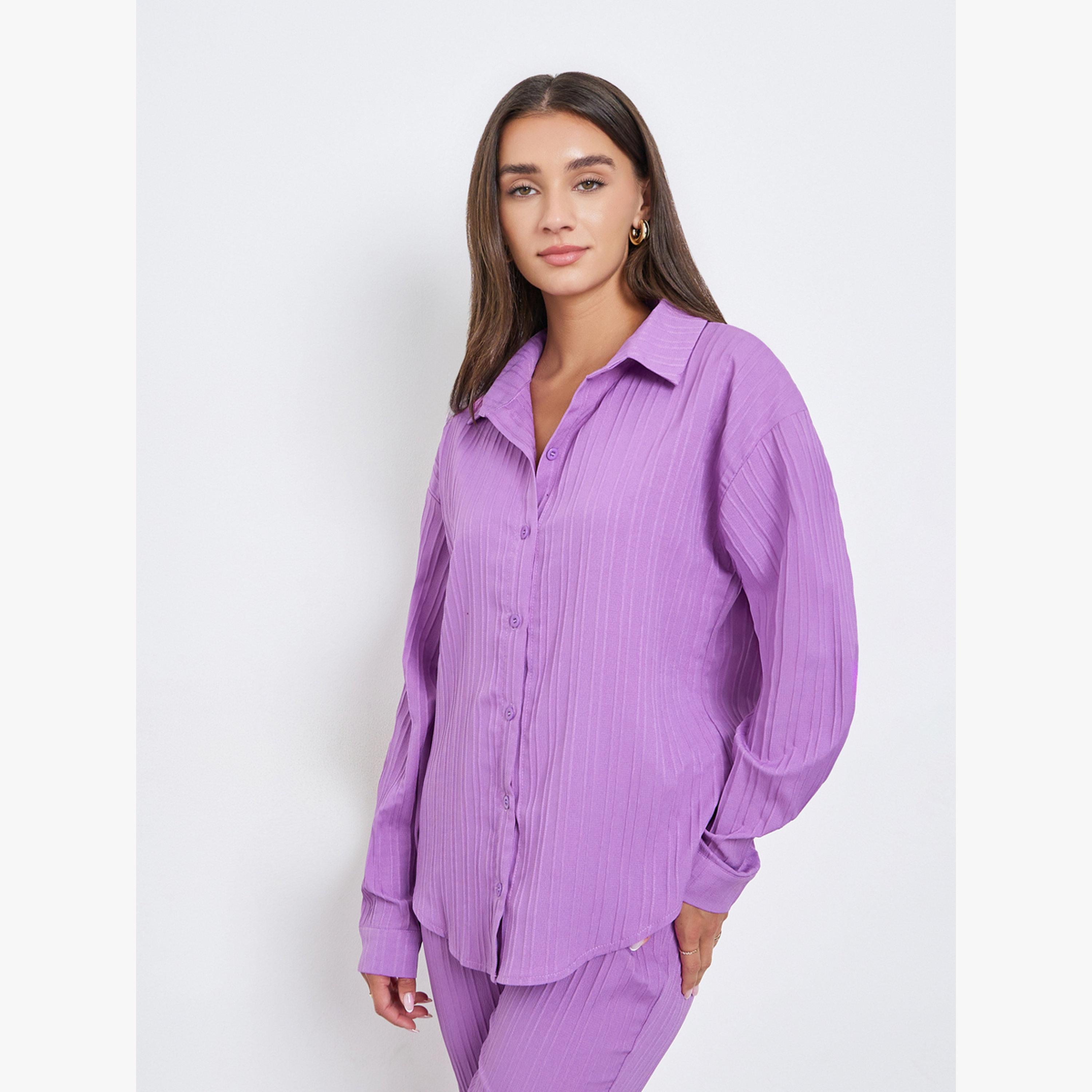 طقم منسق من قميص وبنطال كاجوال-women-clothing-coordsets-image-2