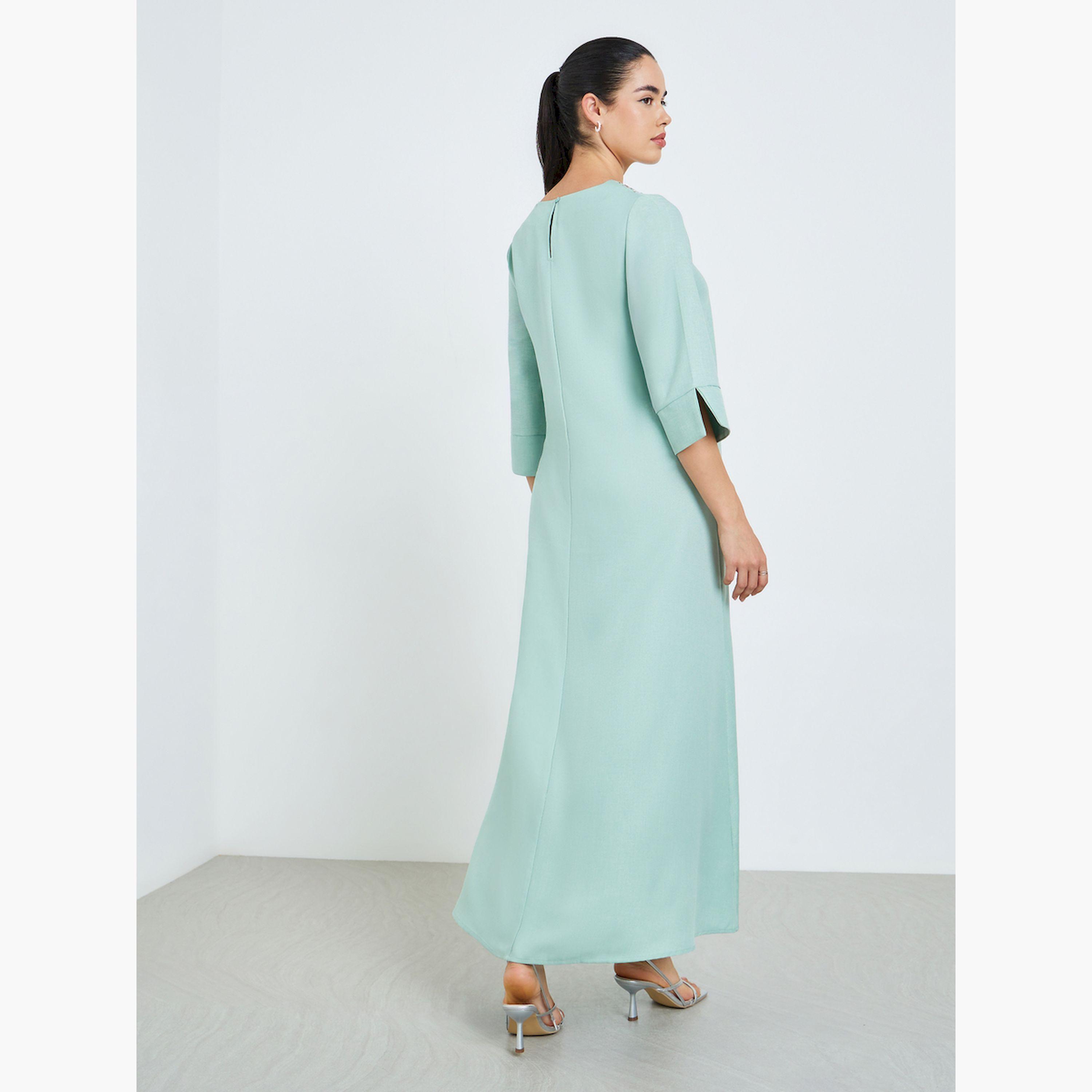 جلابية بحافة واسعة بياقة مزينة-women-arabicclothing-jalabiyas-image-4