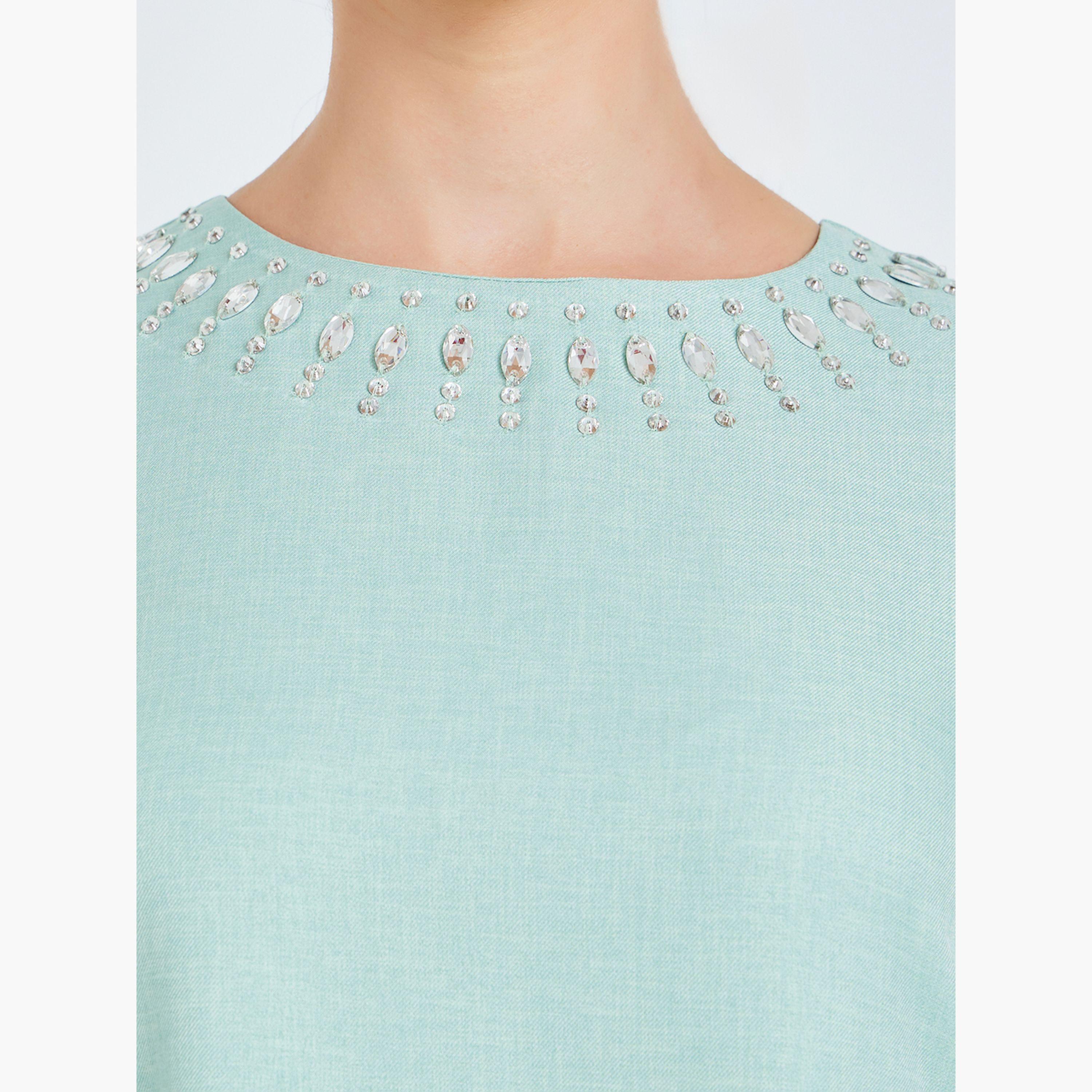 جلابية بحافة واسعة بياقة مزينة-women-arabicclothing-jalabiyas-image-5