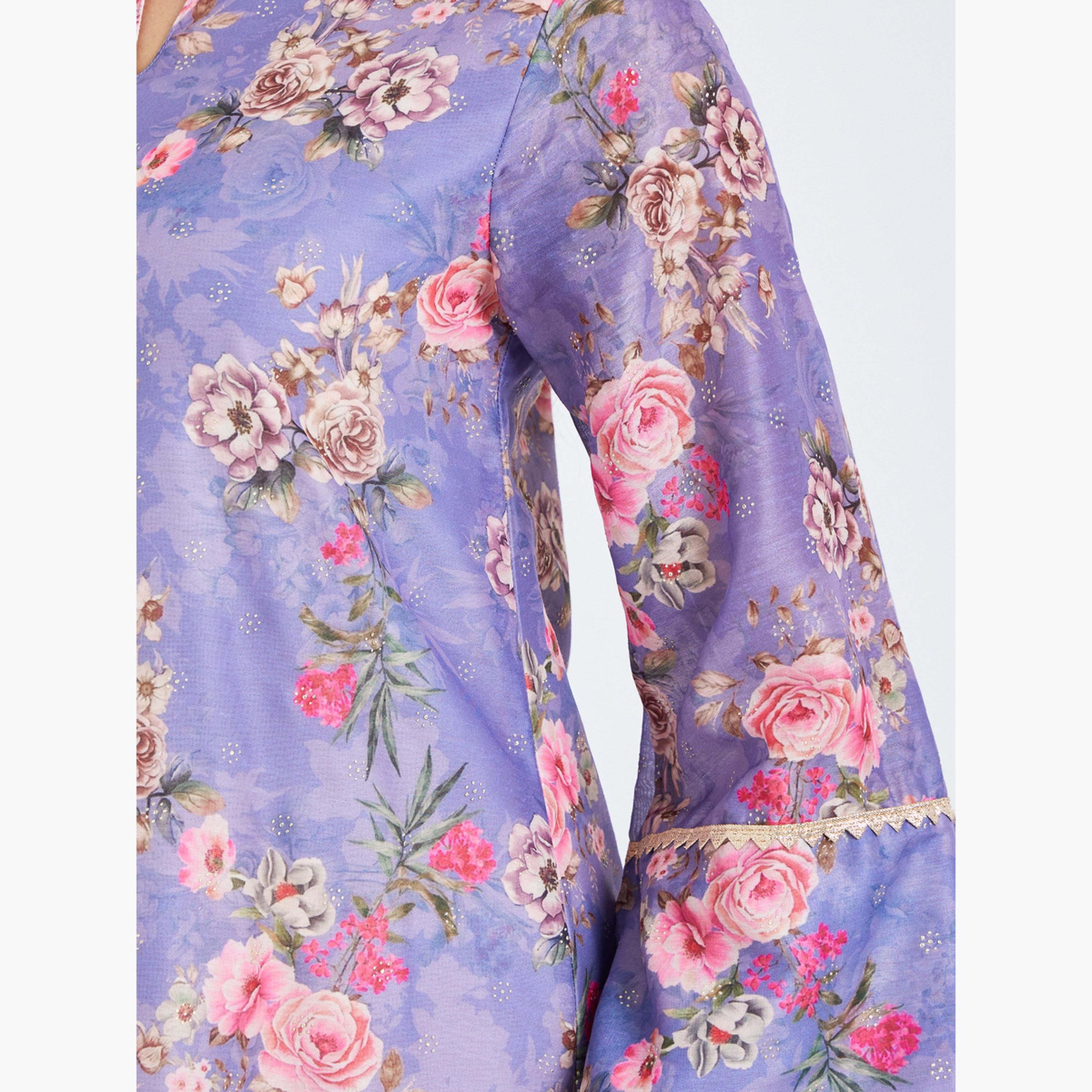 جلابية بحافة واسعة وطبعة زهور-women-arabicclothing-jalabiyas-image-4