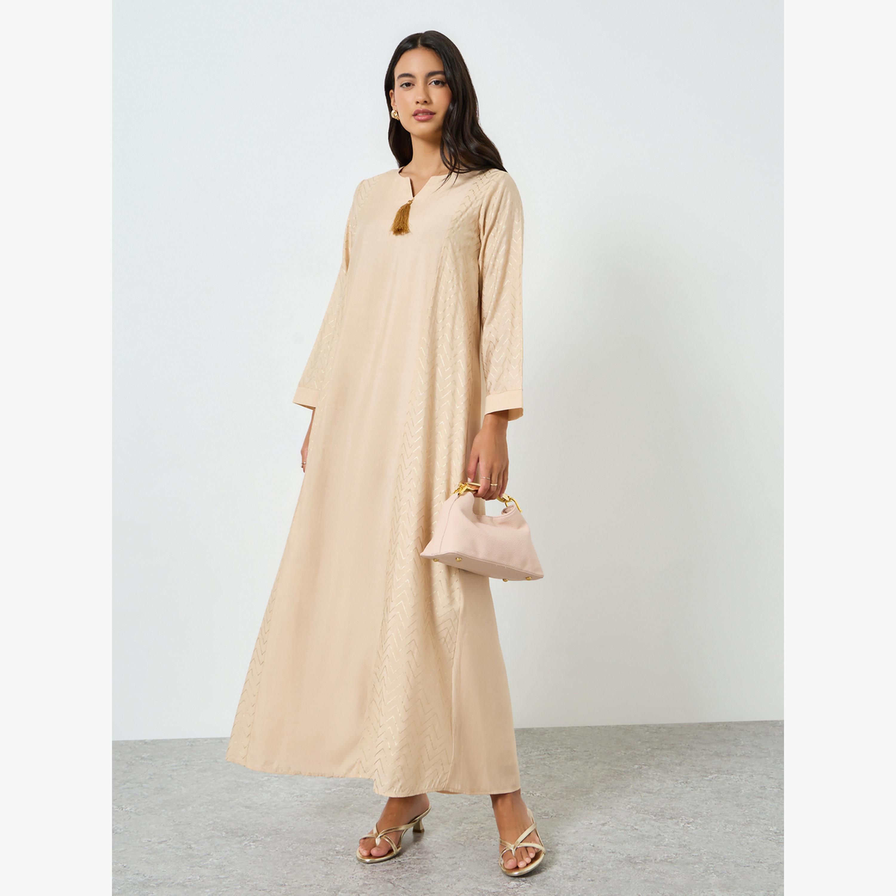 جلابية بطبعة فوييل متعرجة-women-arabicclothing-jalabiyas-image-2