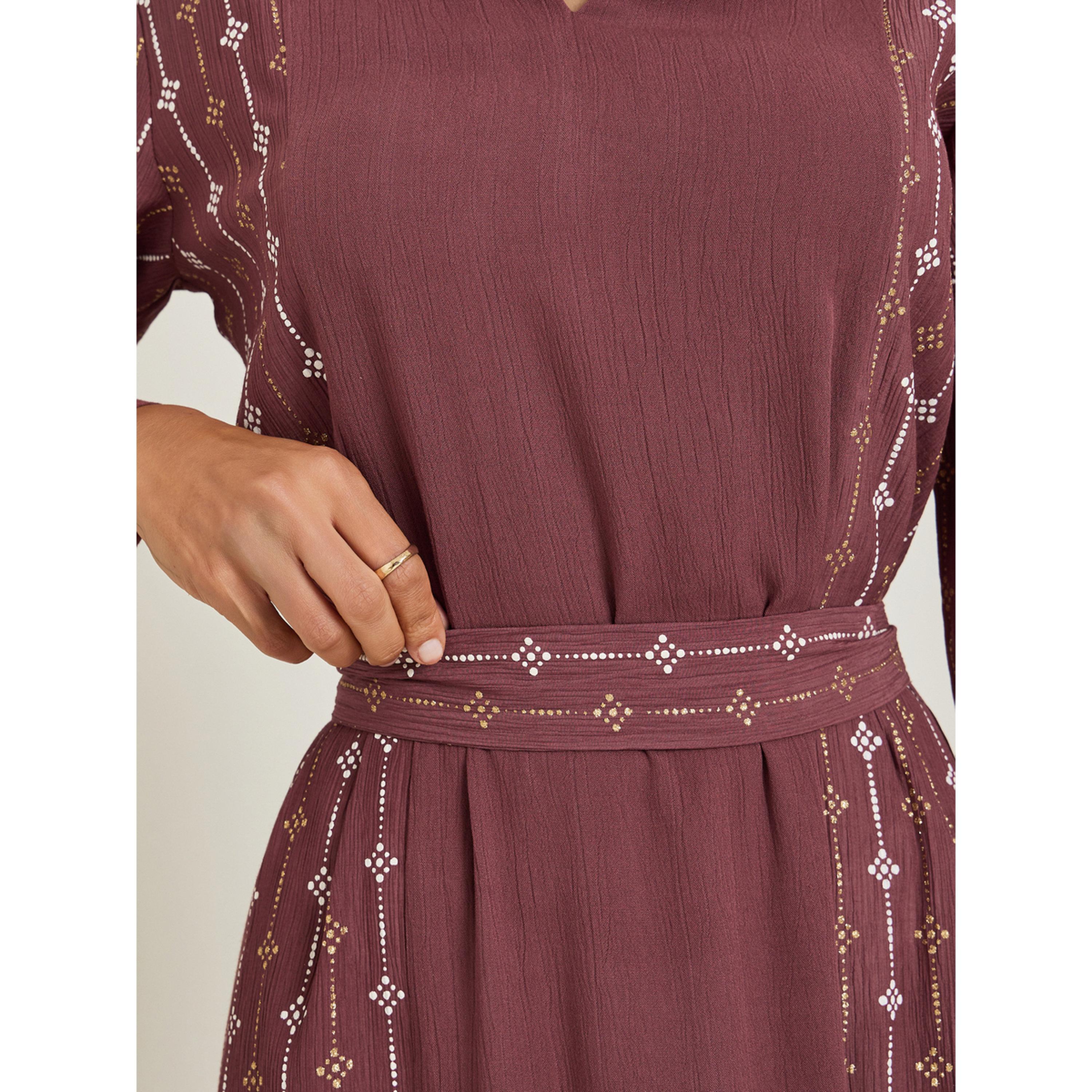 جلابية عنابية بطبعة فويل-women-arabicclothing-jalabiyas-image-4