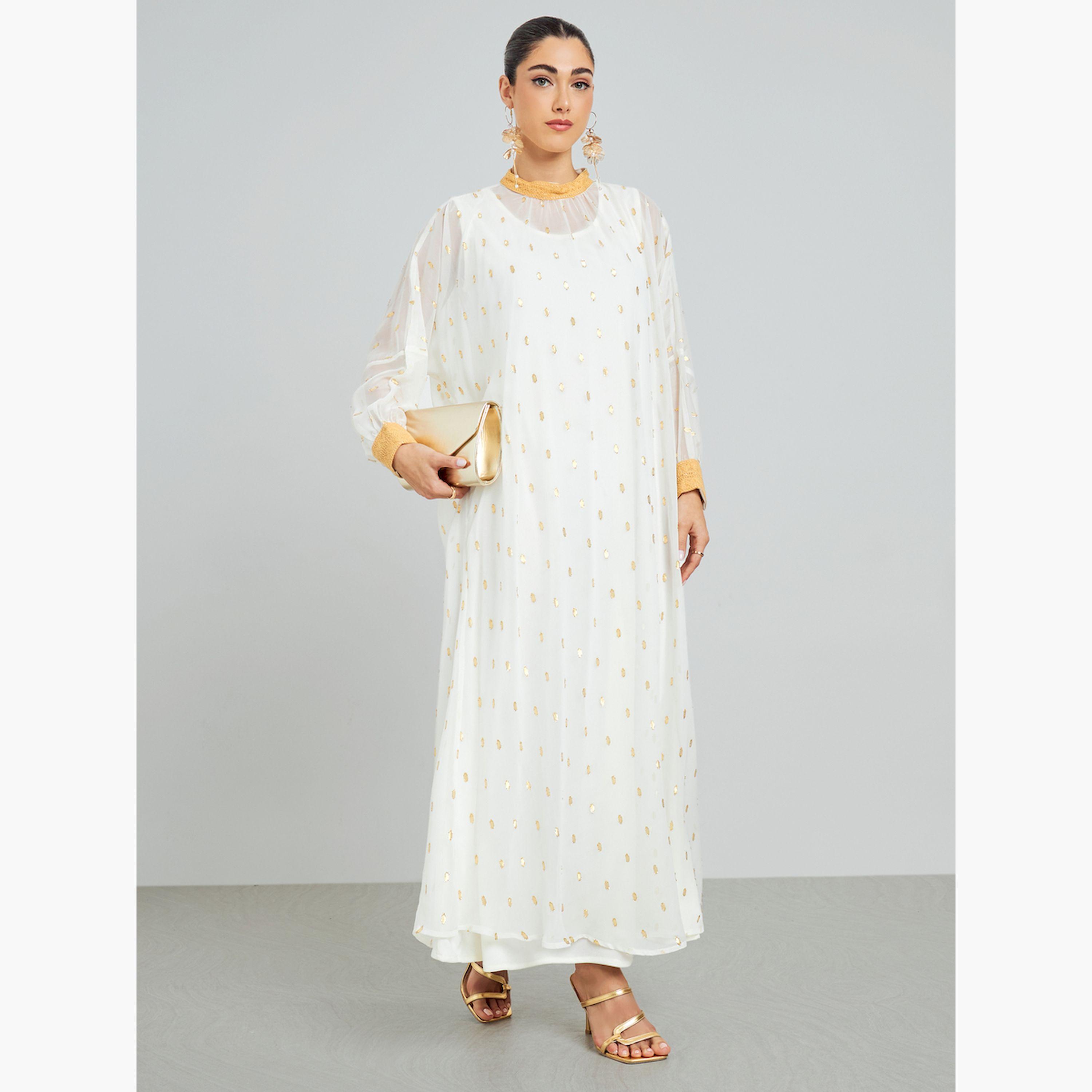 جلابية شيفون مطبوعة ومزينة-women-arabicclothing-jalabiyas-image-1