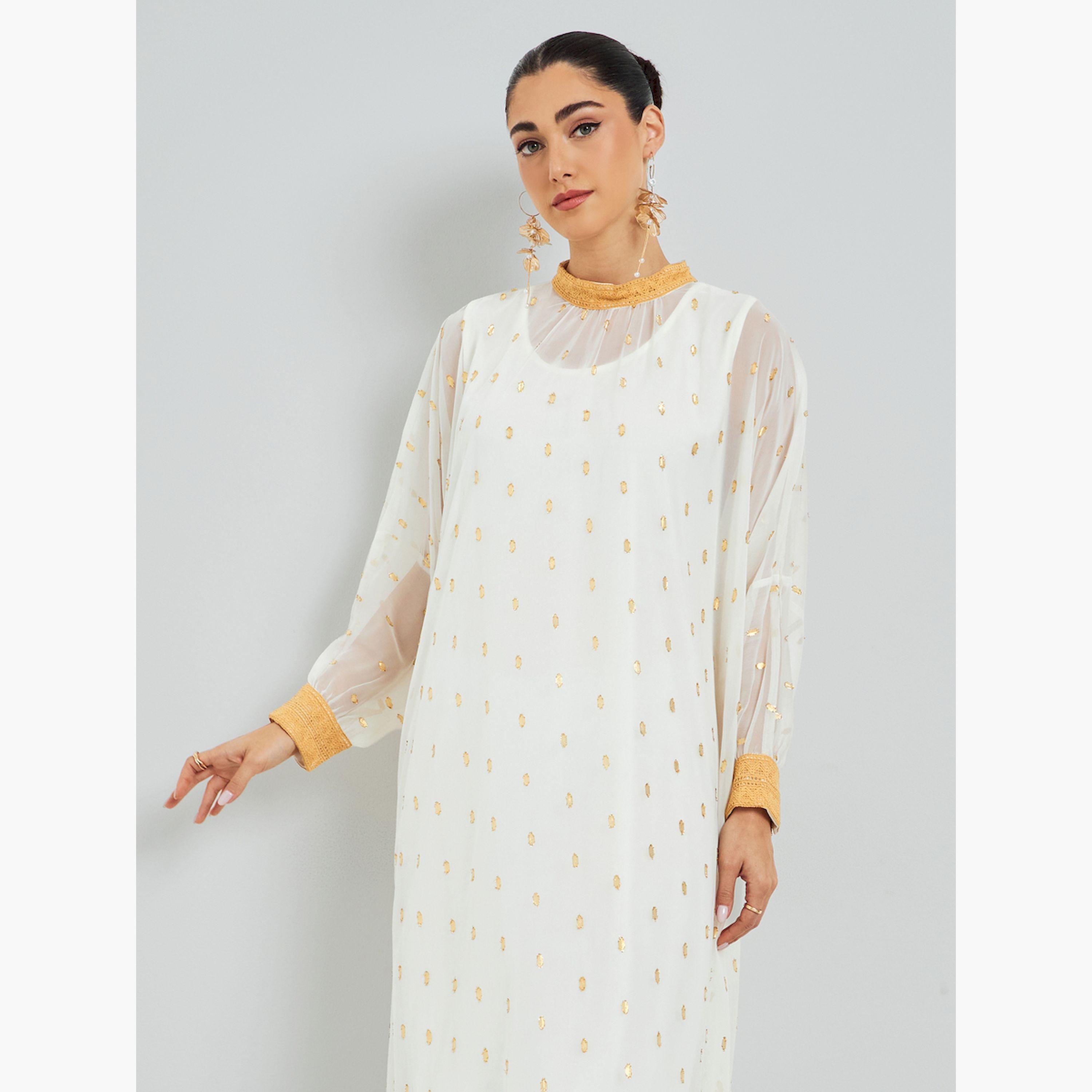 جلابية شيفون مطبوعة ومزينة-women-arabicclothing-jalabiyas-image-2