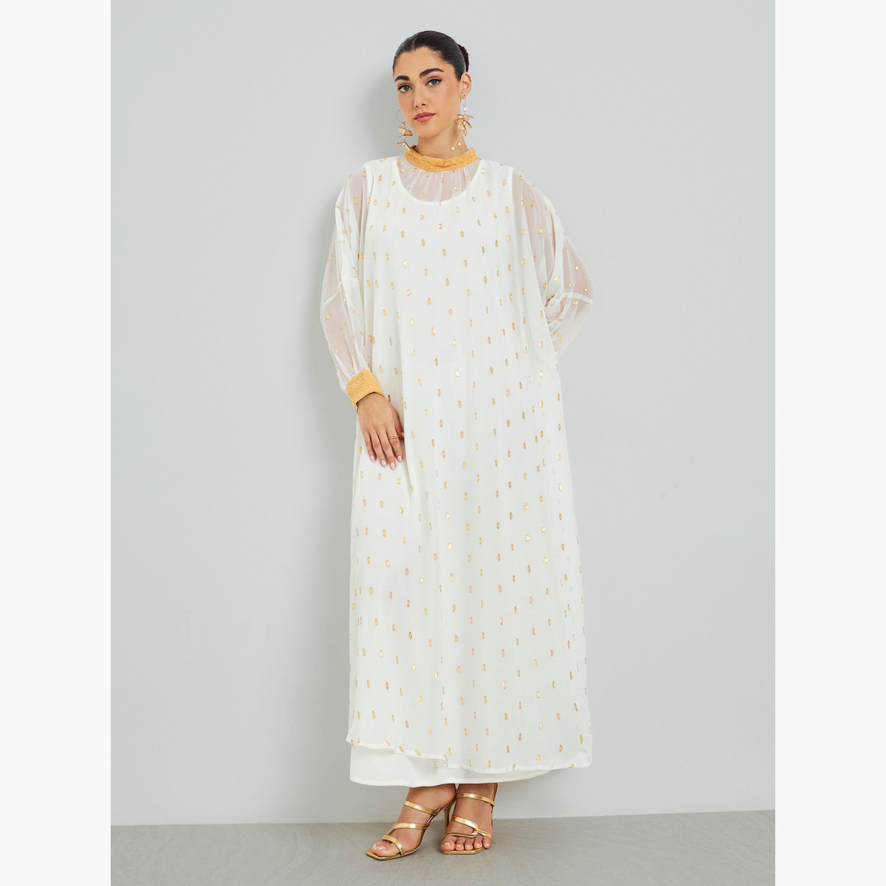 جلابية شيفون مطبوعة ومزينة-women-arabicclothing-jalabiyas-image-3
