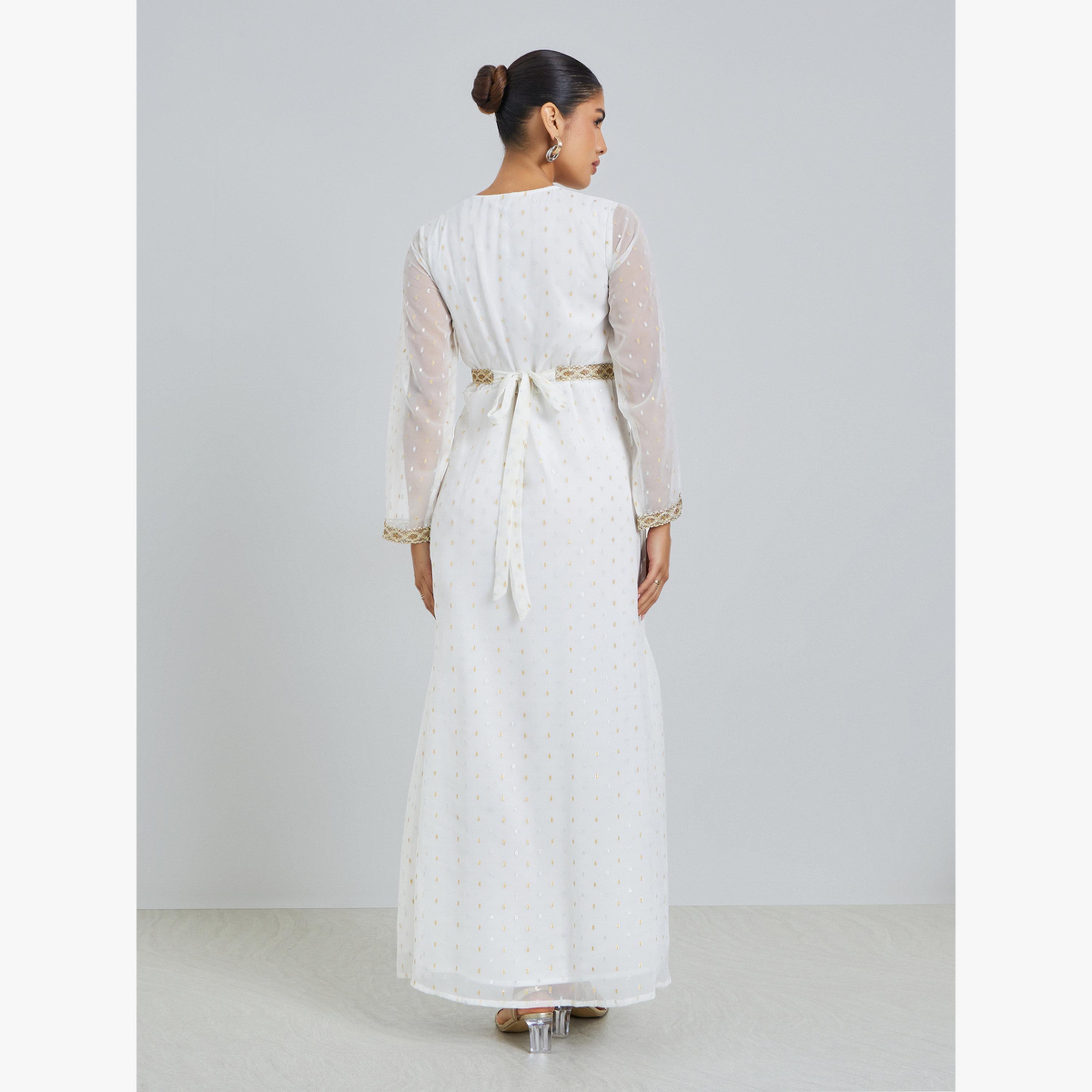 جلابية بياقة دائرية وتفاصيل دانتيل-women-arabicclothing-jalabiyas-image-4