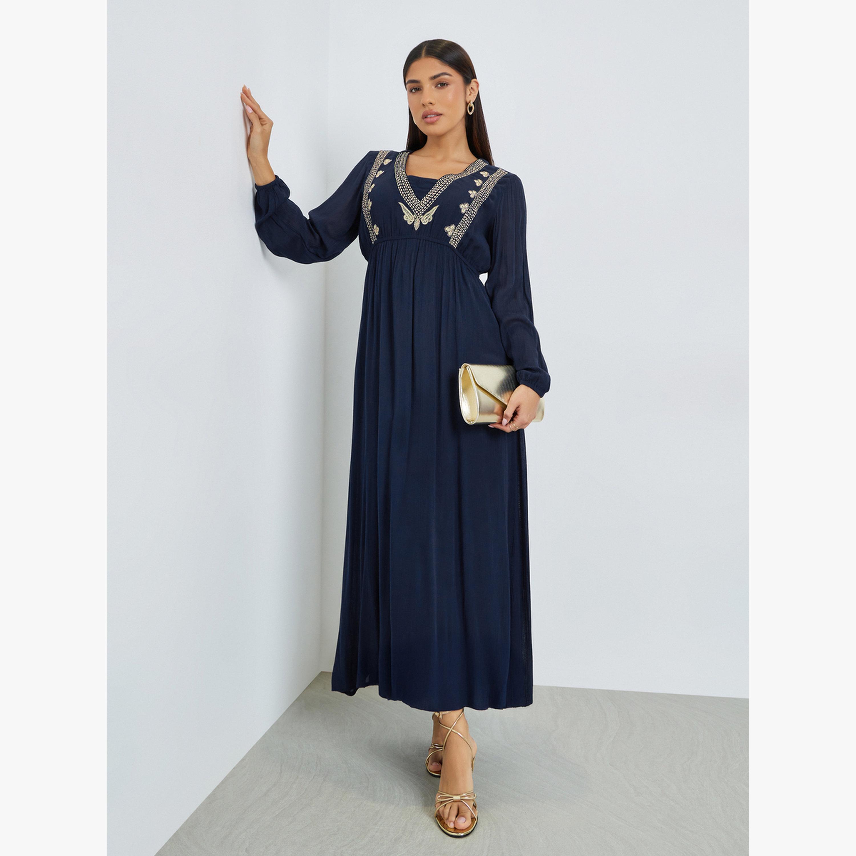 جلابية مطرزة مع فستان داخلي-women-arabicclothing-jalabiyas-image-1