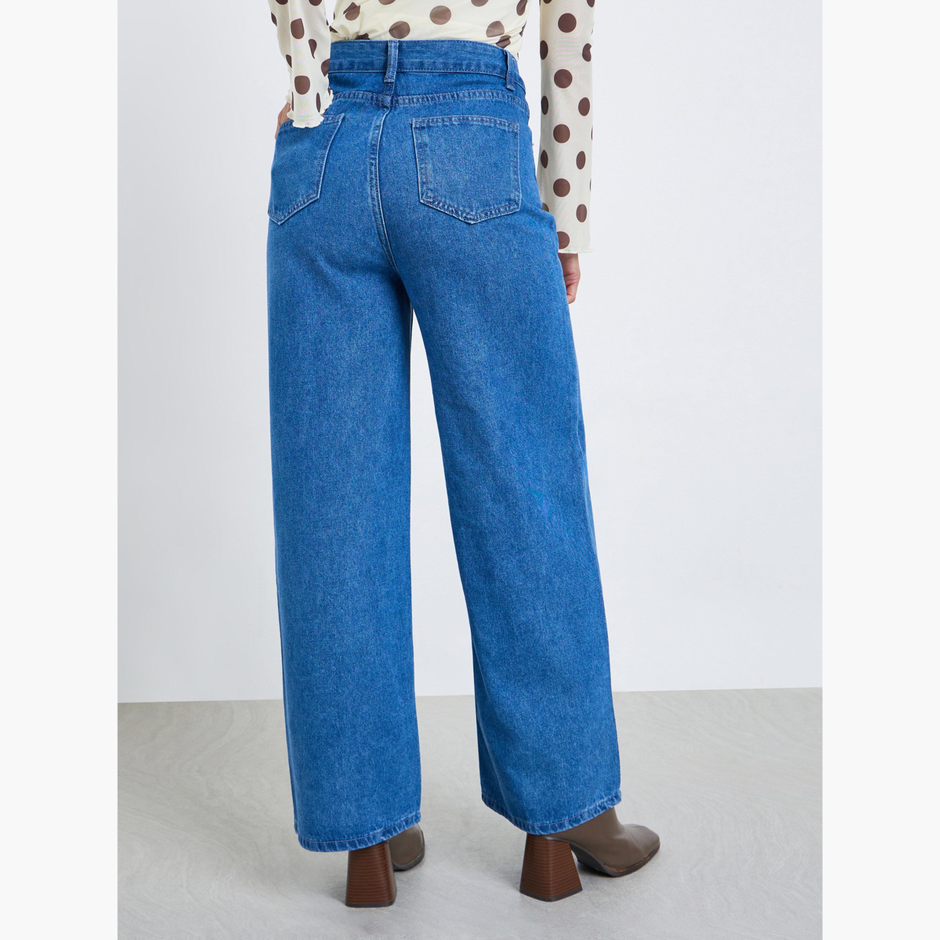 جينز بأرجل واسعة بخصر مرتفع-women-clothing-bottoms-jeans-image-4