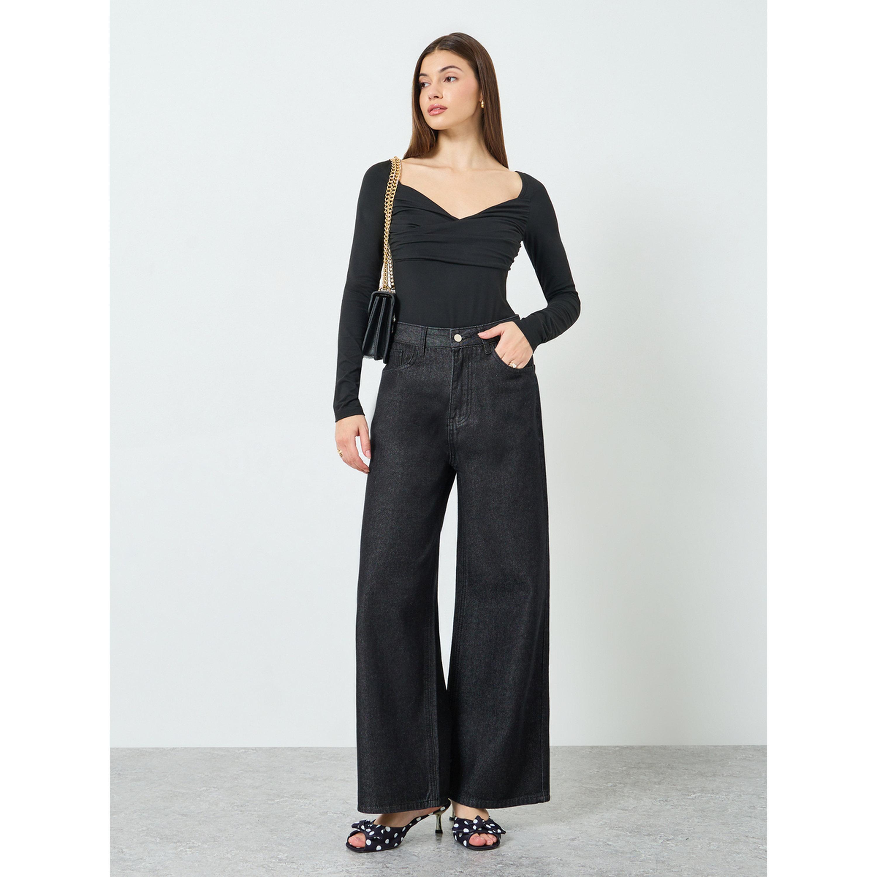 Styli Women Black Wide Leg Jeans-women-clothing-bottoms-jeans-image-2