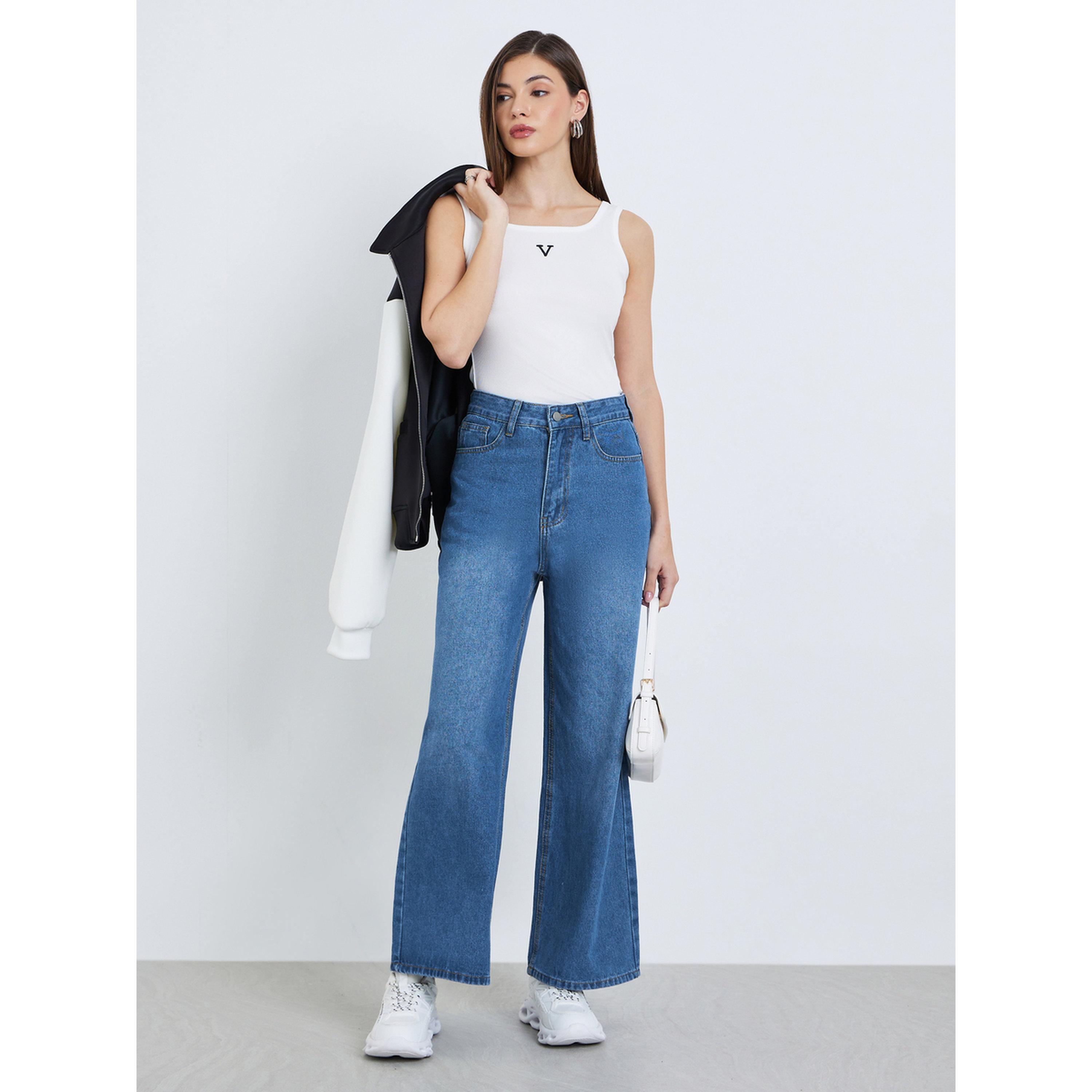 جينز بخصر عالي وأرجل واسعة-women-clothing-bottoms-jeans-image-2