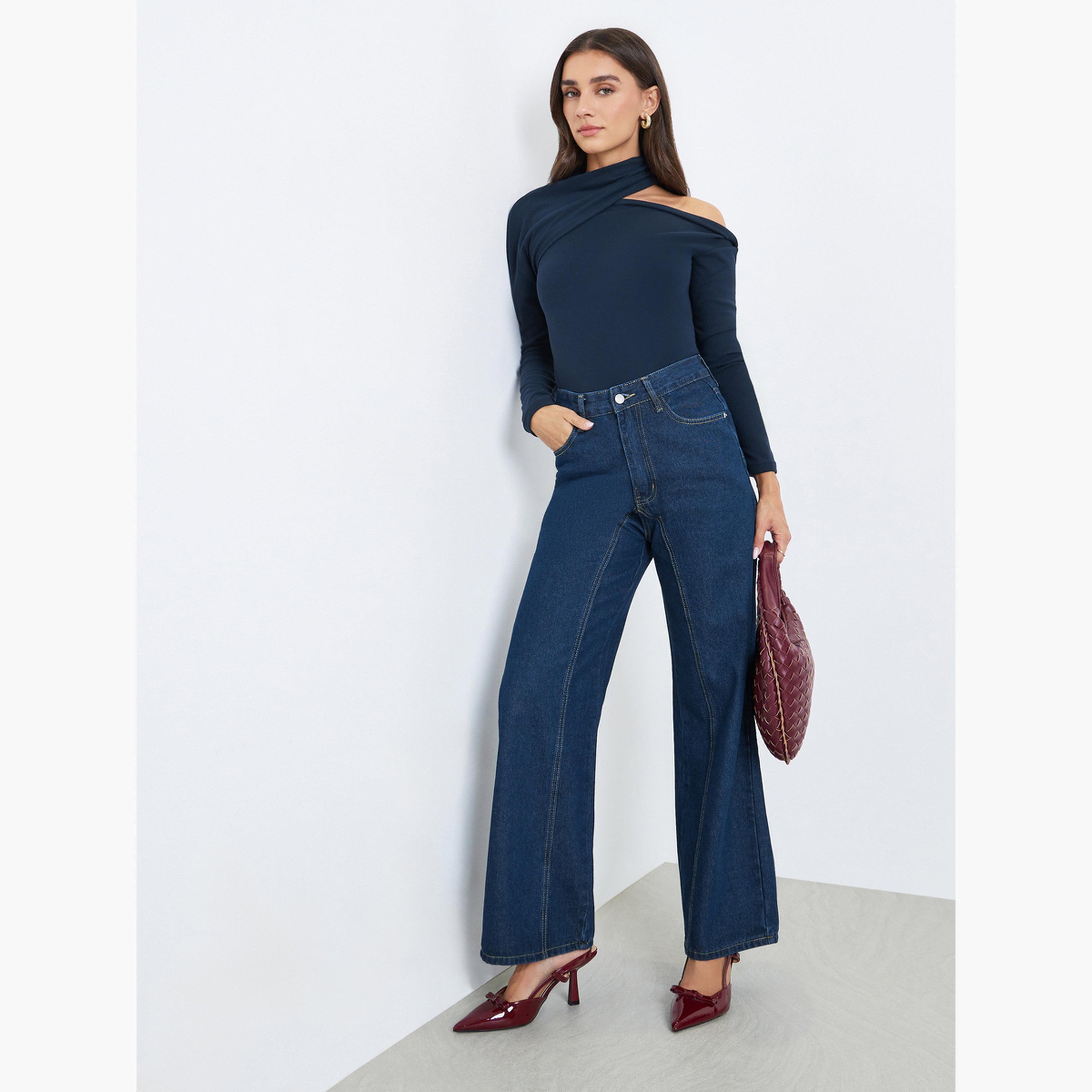 جينز بأرجل واسعة بخصر مرتفع-women-clothing-bottoms-jeans-image-2