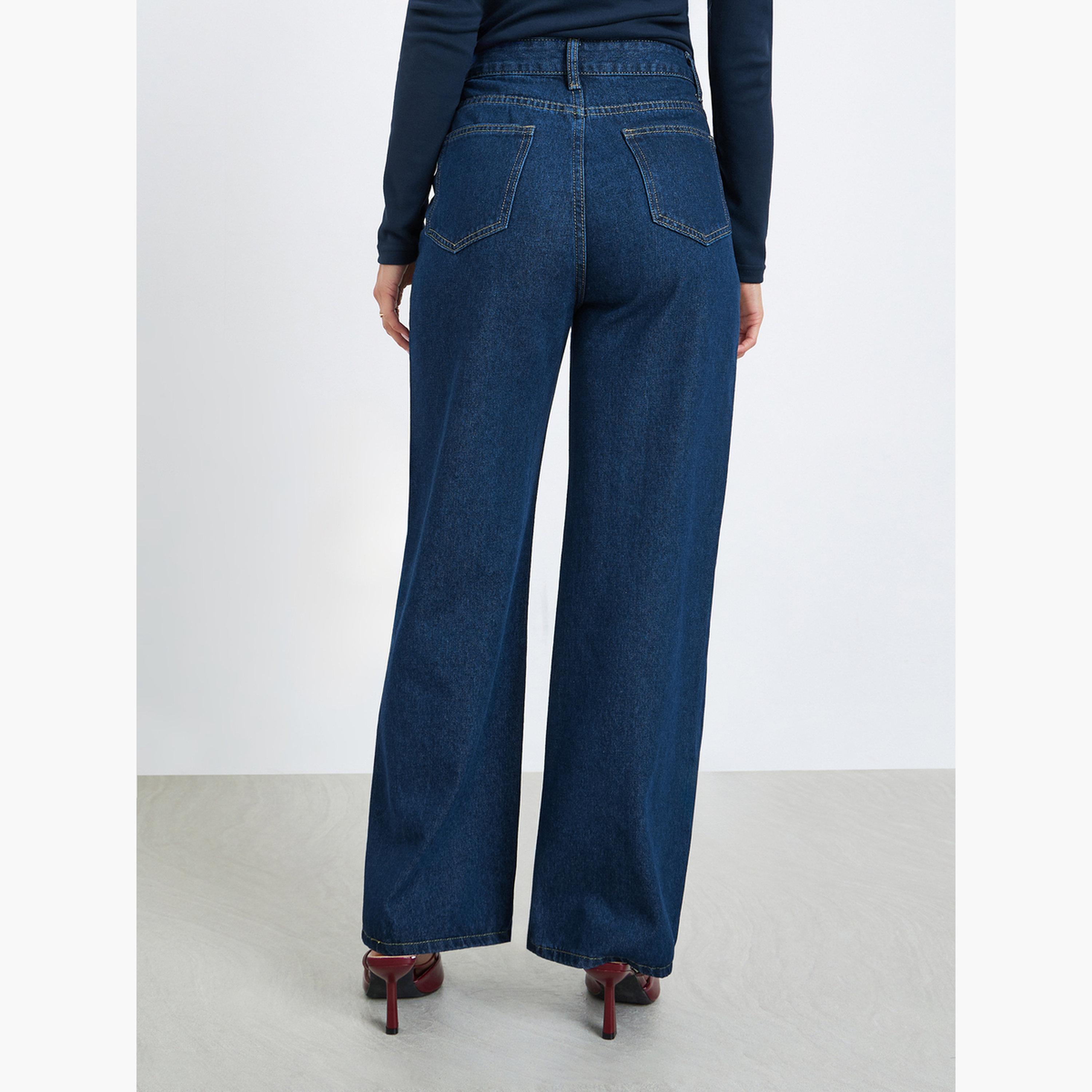 جينز بأرجل واسعة بخصر مرتفع-women-clothing-bottoms-jeans-image-4