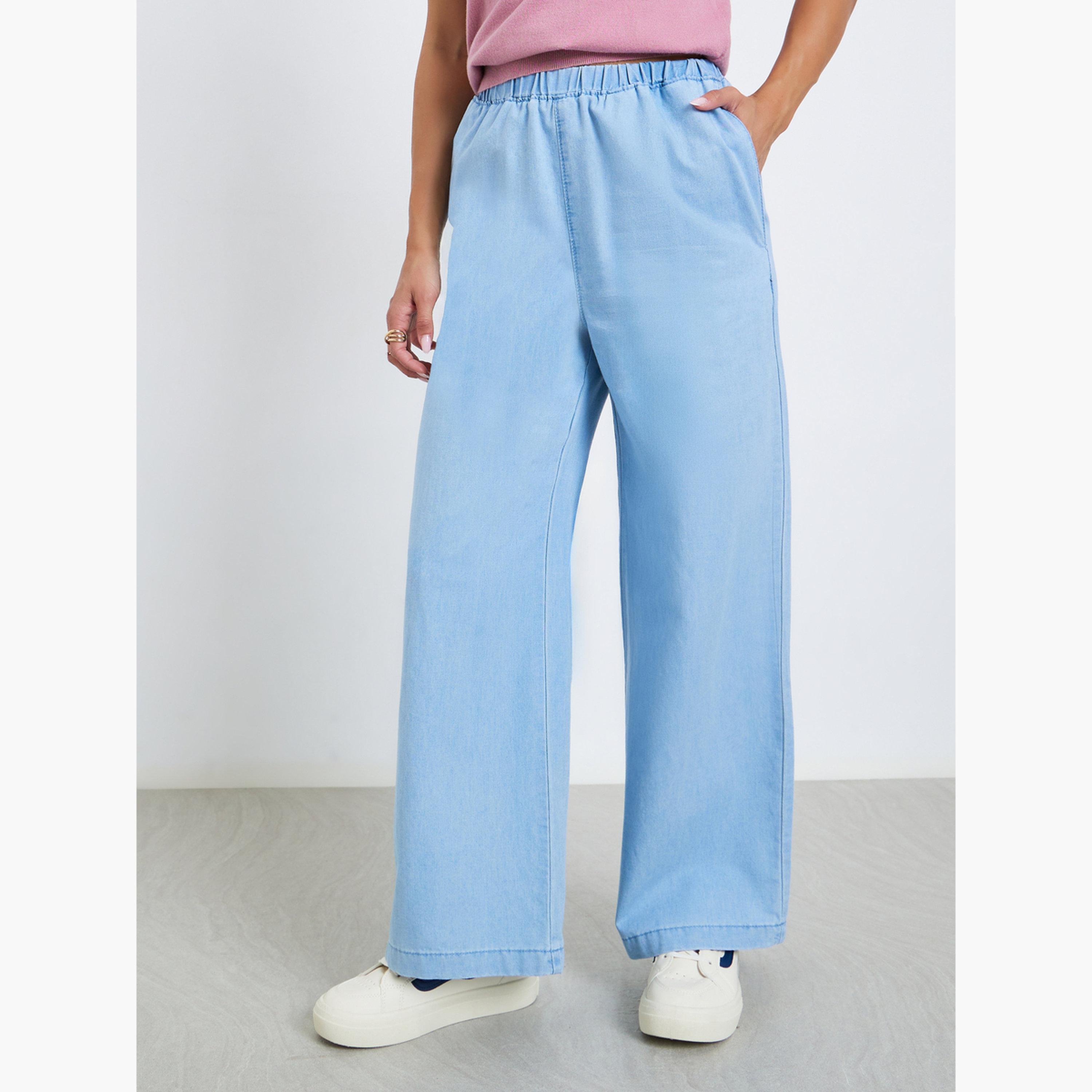 جينز بأرجل مستقيمة بخصر مرتفع-women-clothing-bottoms-jeans-image-1