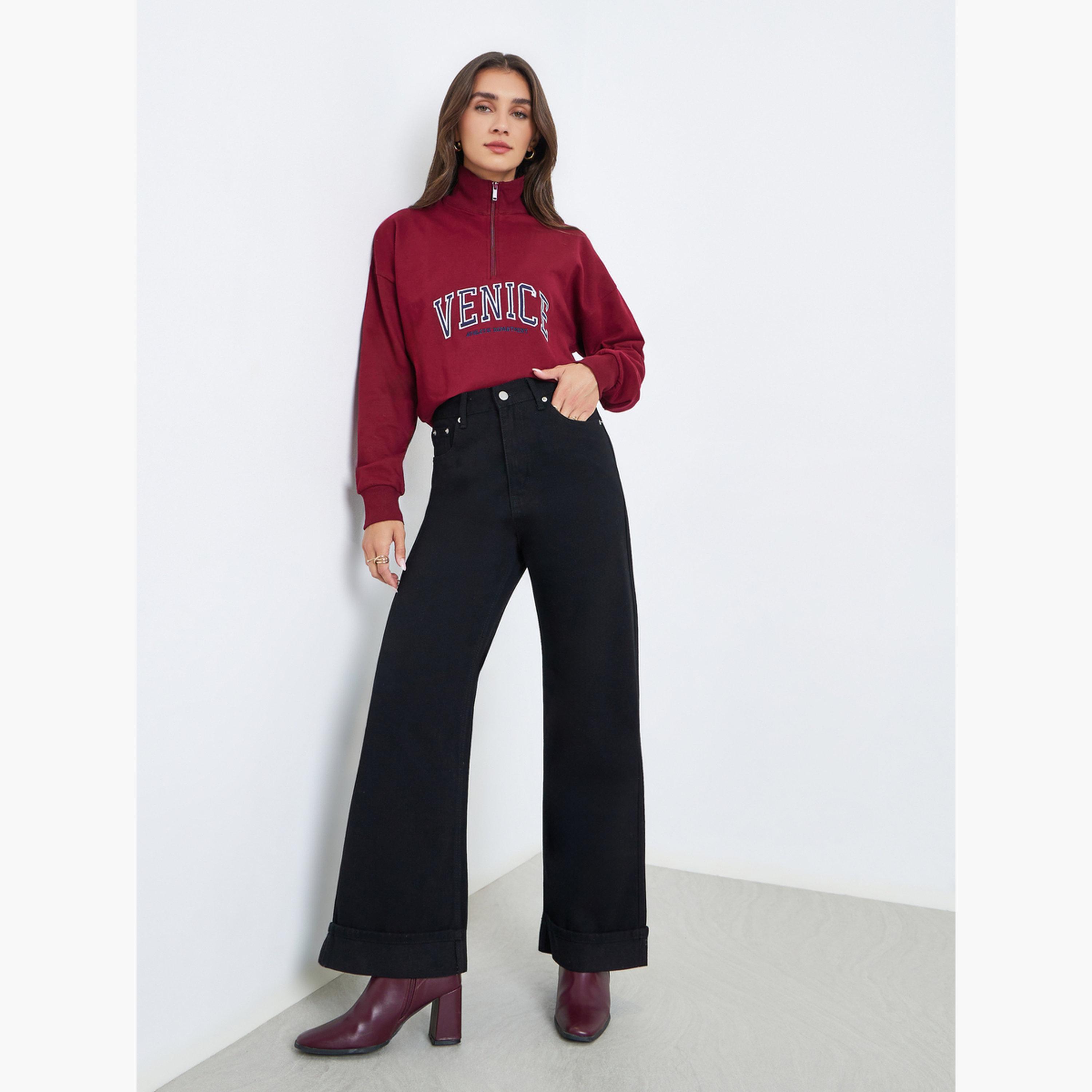 Styli Women Black High Rise Straight Leg Jeans-women-clothing-bottoms-jeans-image-2