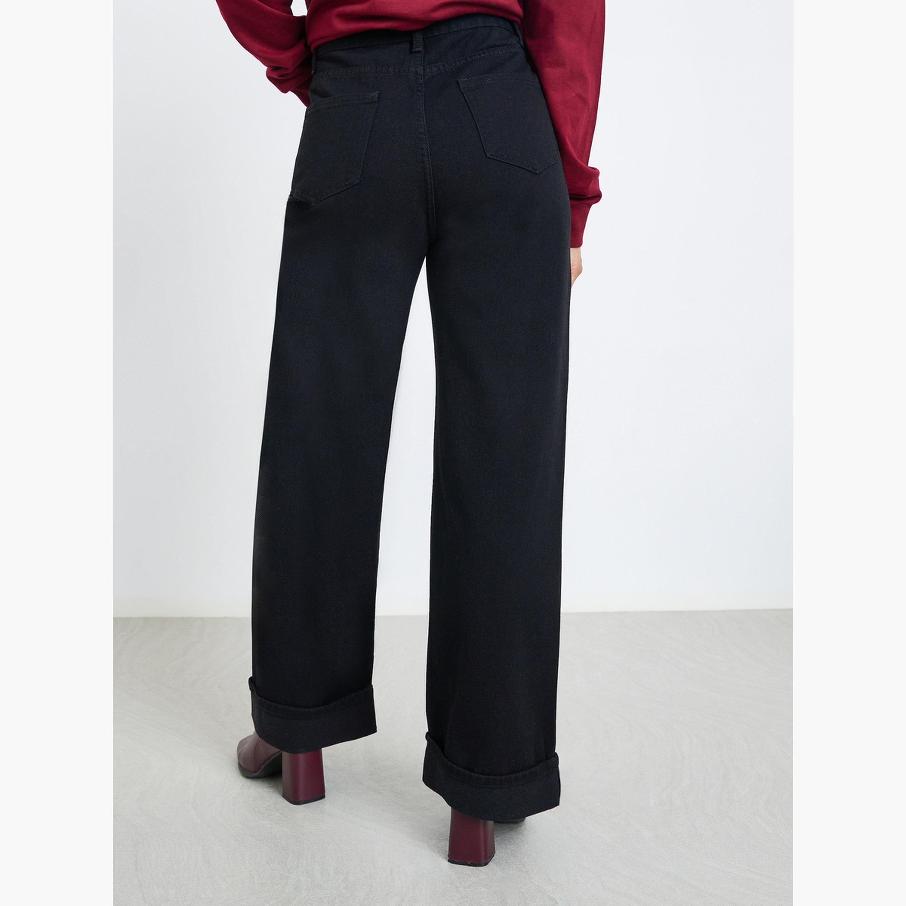 Styli Women Black High Rise Straight Leg Jeans-women-clothing-bottoms-jeans-image-4