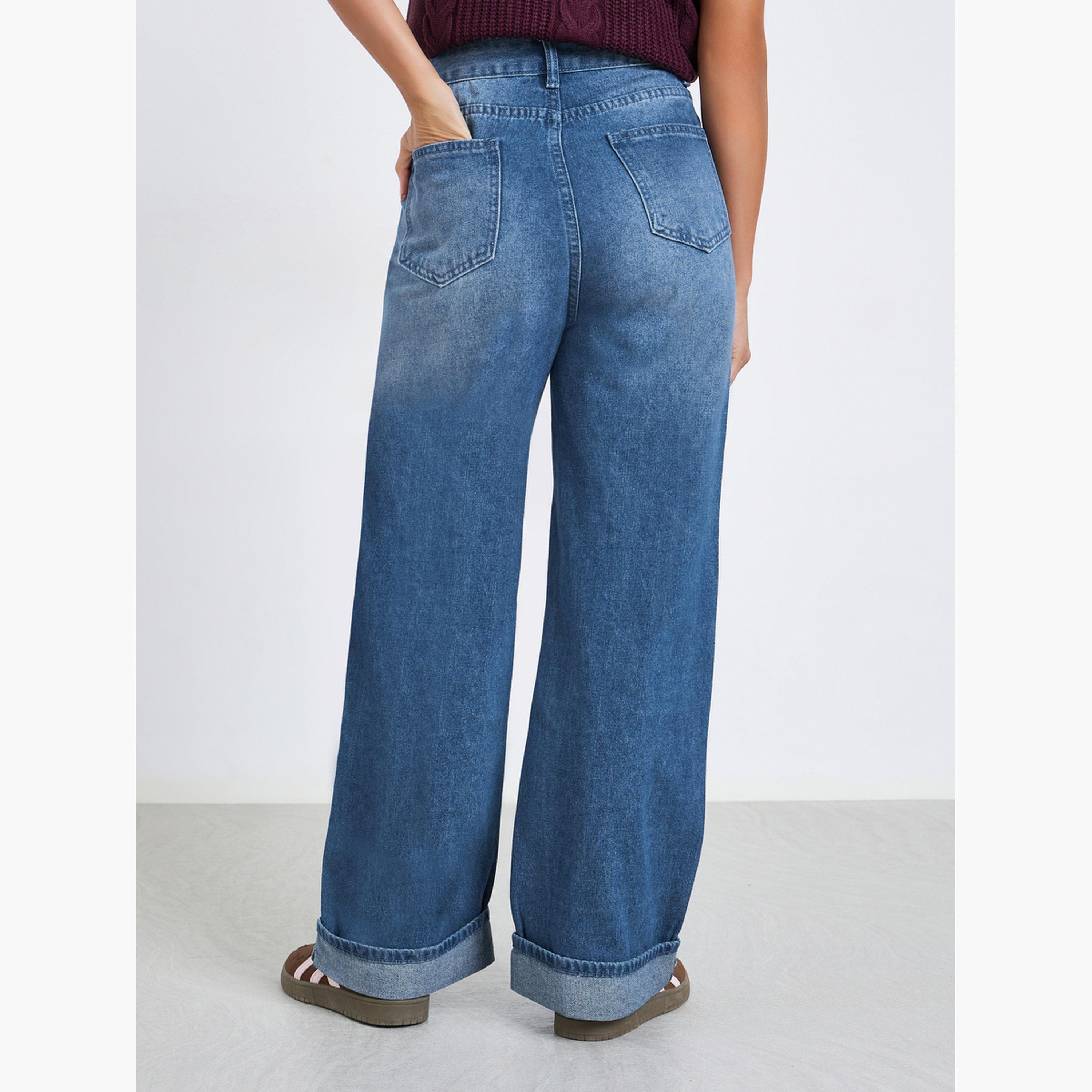 جينز بأرجل مستقيمة بخصر مرتفع-women-clothing-bottoms-jeans-image-4