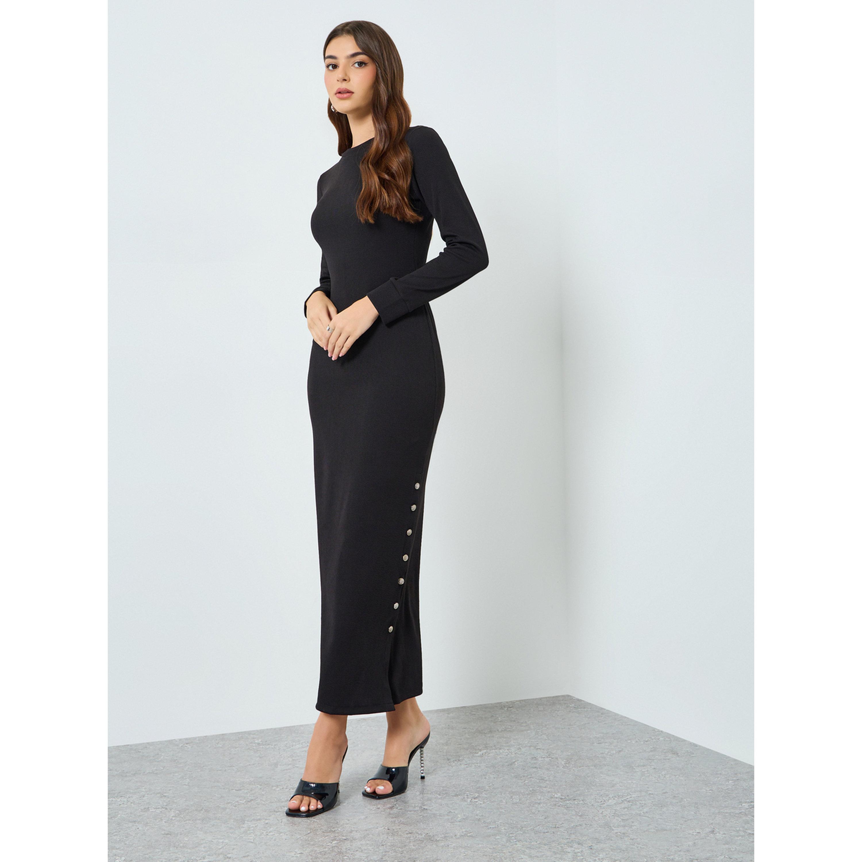 فستان طويل ضيق بأكمام طويلة-women-clothing-dresses-image-2