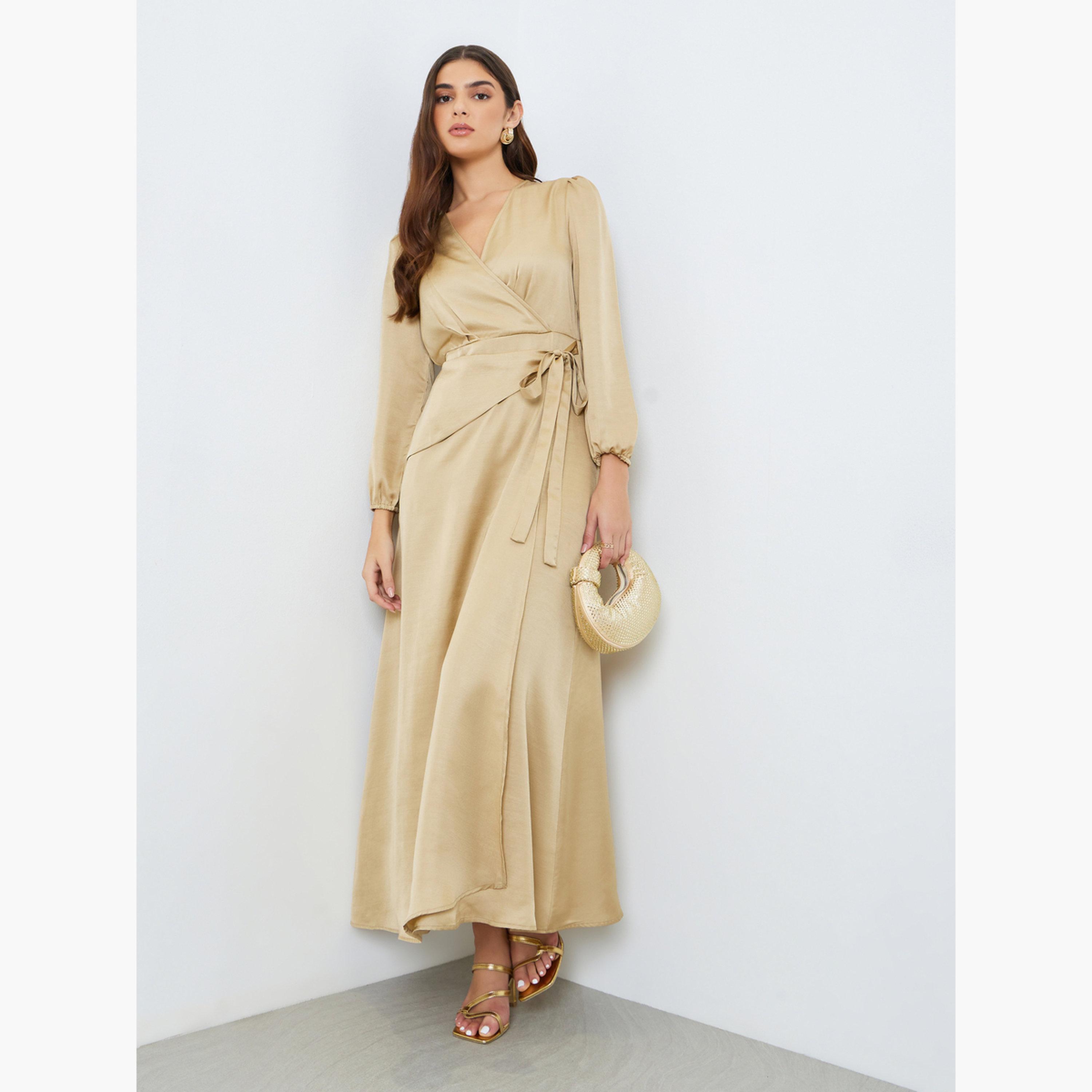 فستان طويل بنمط لف-women-clothing-dresses-image-1