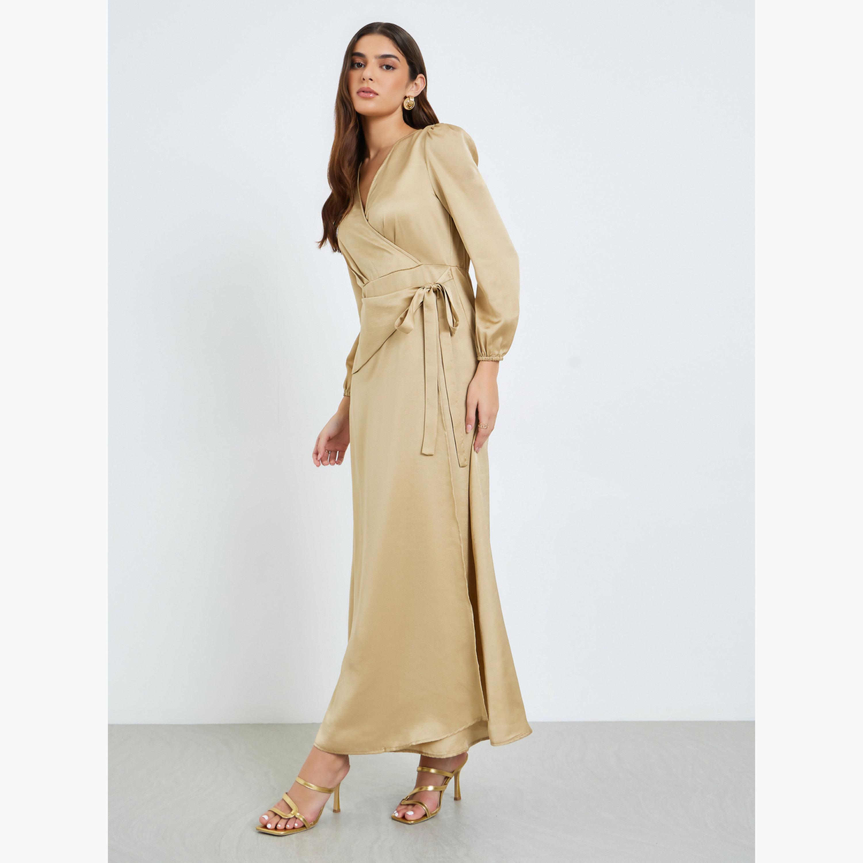 فستان طويل بنمط لف-women-clothing-dresses-image-2