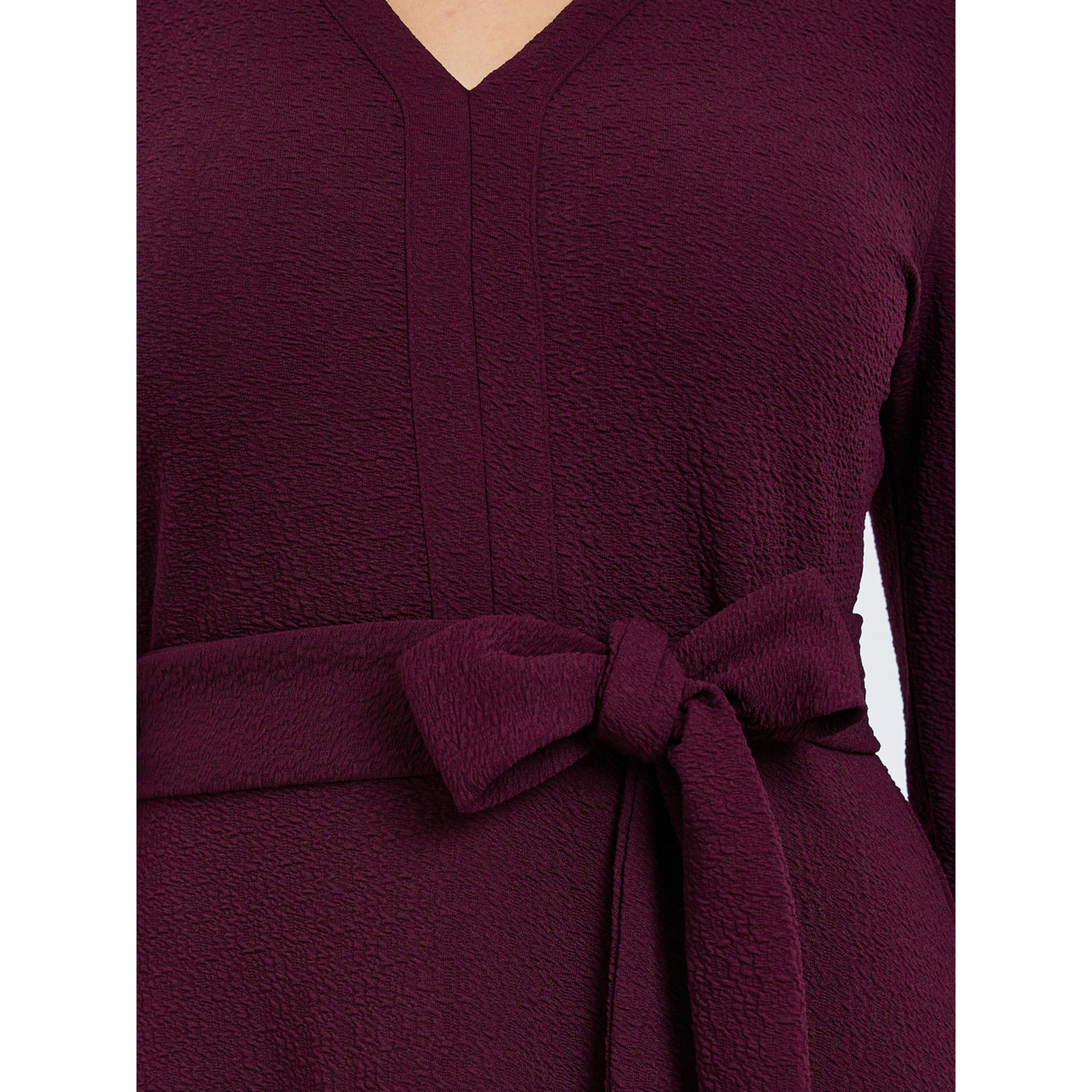 فستان ميدي برباط خصر وحافة واسعة-women-clothing-dresses-image-4