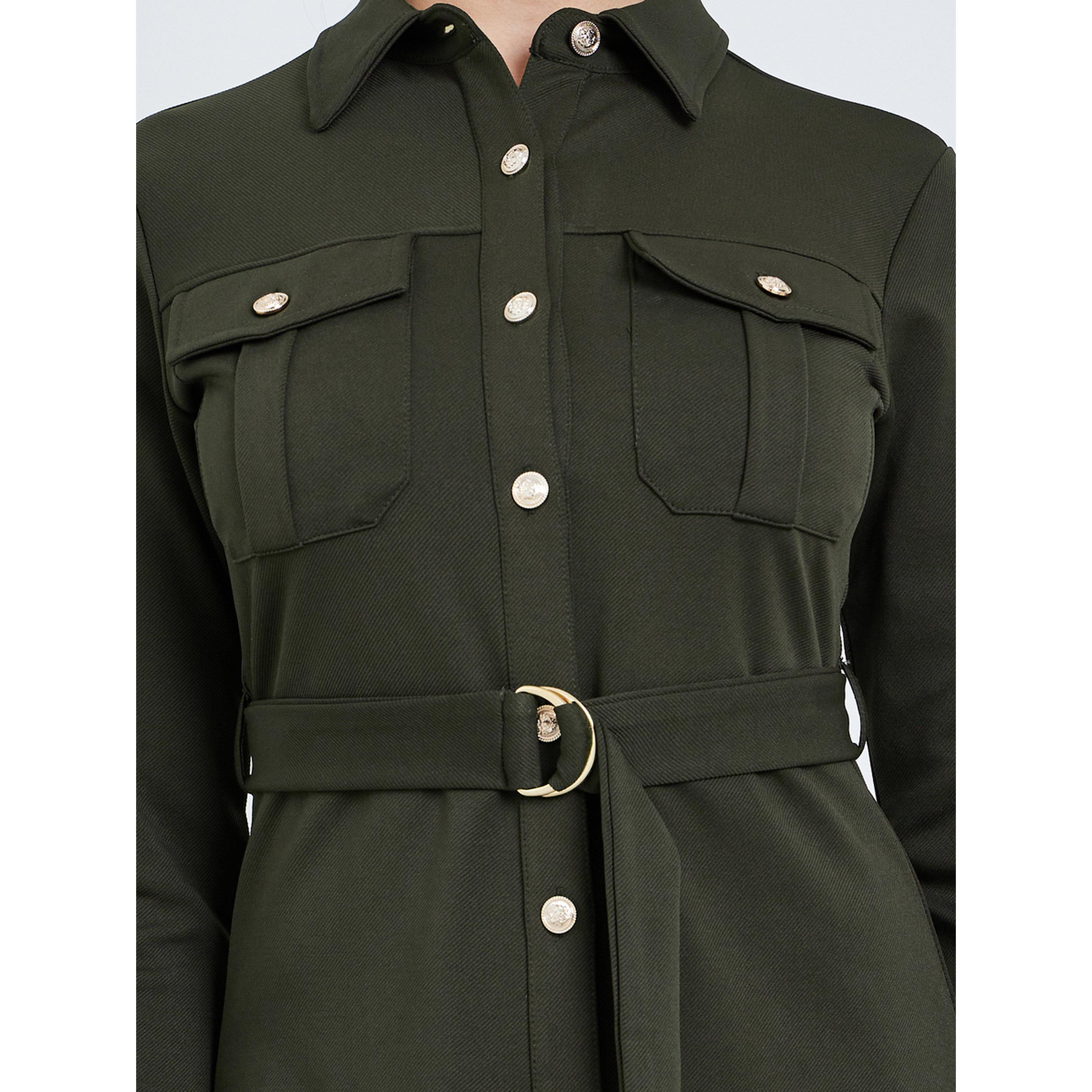 فستان ميدي بنمط قميص وحزام-women-clothing-dresses-image-4