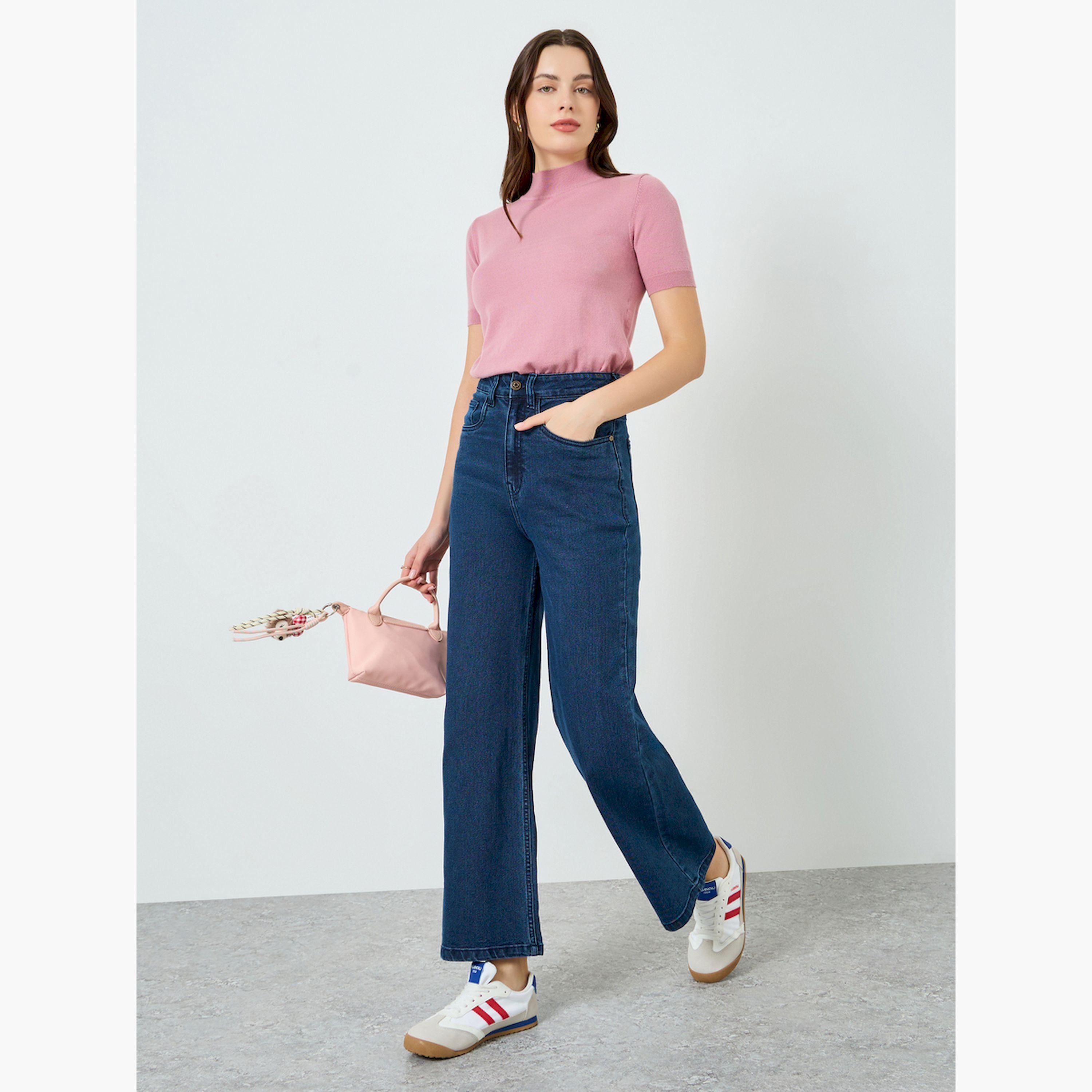 جينز بساق واسعة وخصر مرتفع-women-clothing-bottoms-jeans-image-2