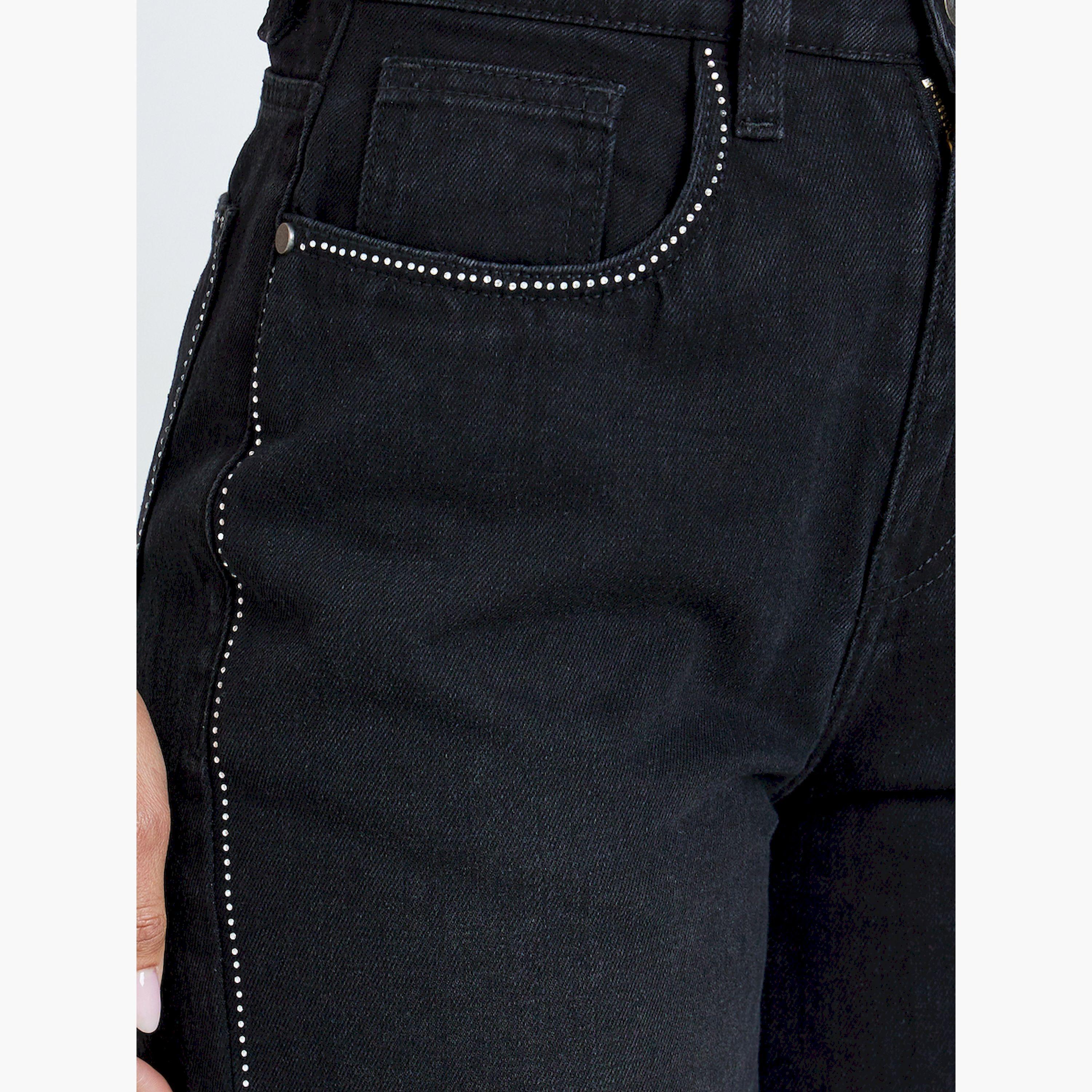 جينز بساق واسعة وخصر مرتفع مزين بمسامير جانبية-women-clothing-bottoms-jeans-image-3