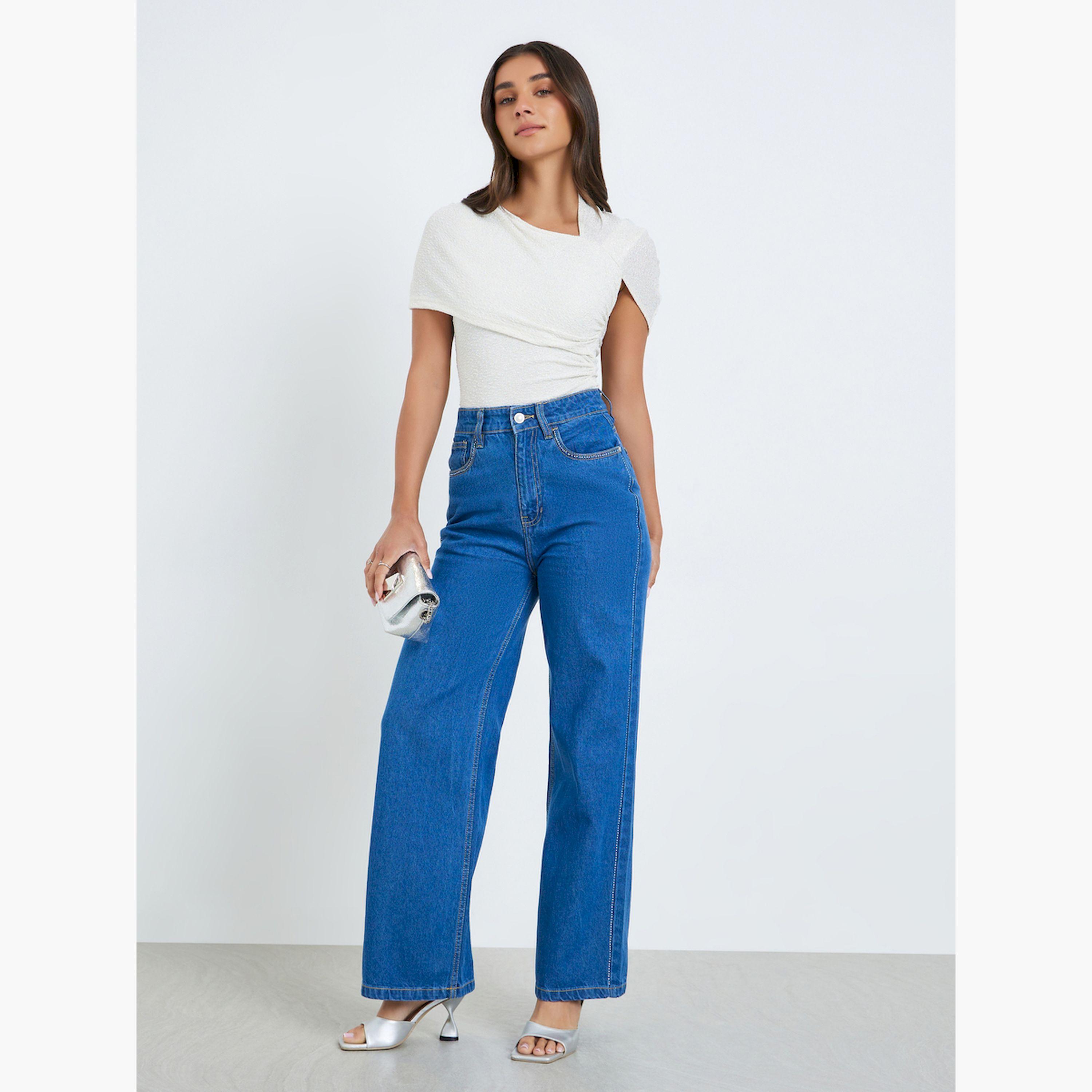 بنطال جينز خصر عالي وأرجل واسعة-women-clothing-bottoms-jeans-image-2