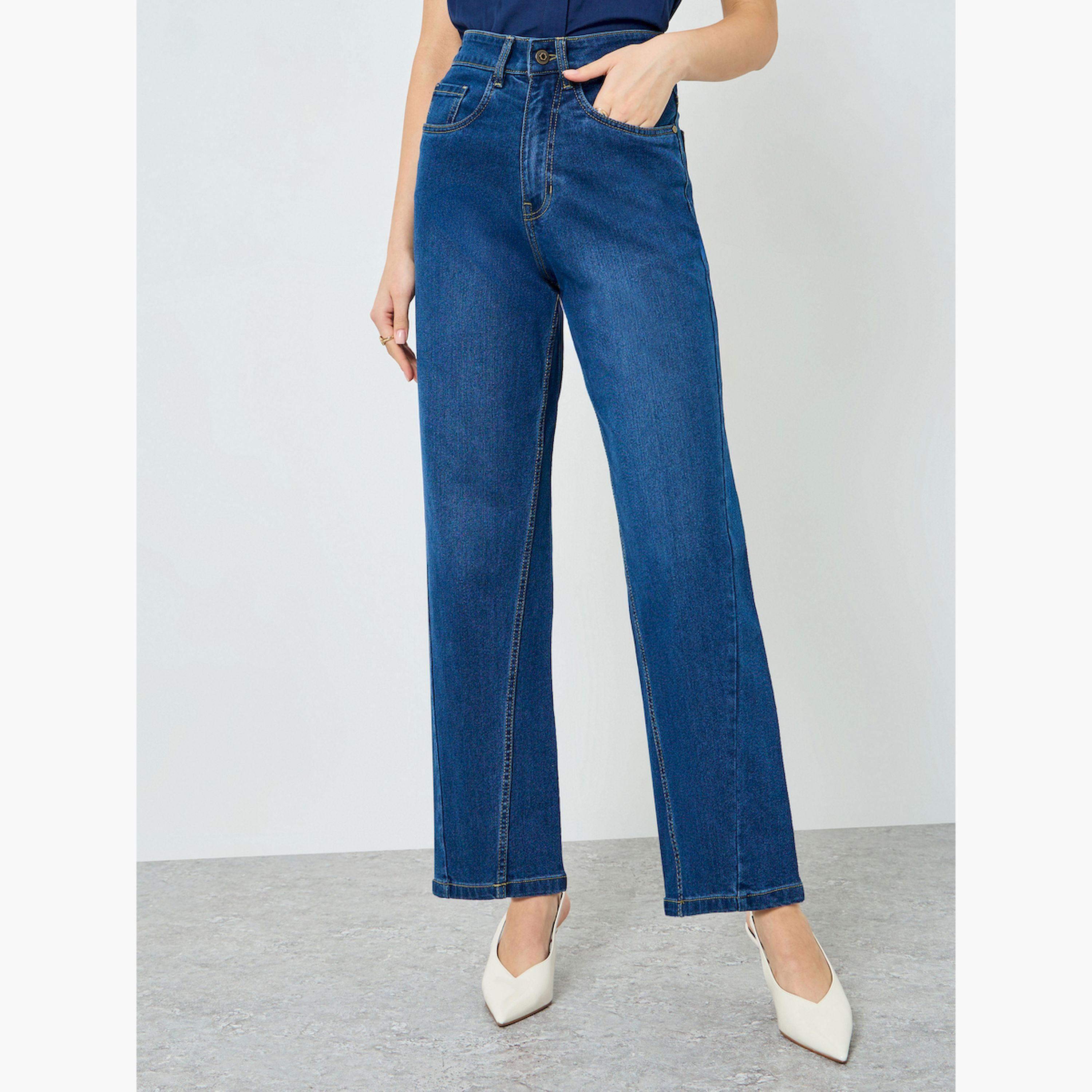 جينز باهت قصة بارل بخصر متوسط-women-clothing-bottoms-jeans-image-1