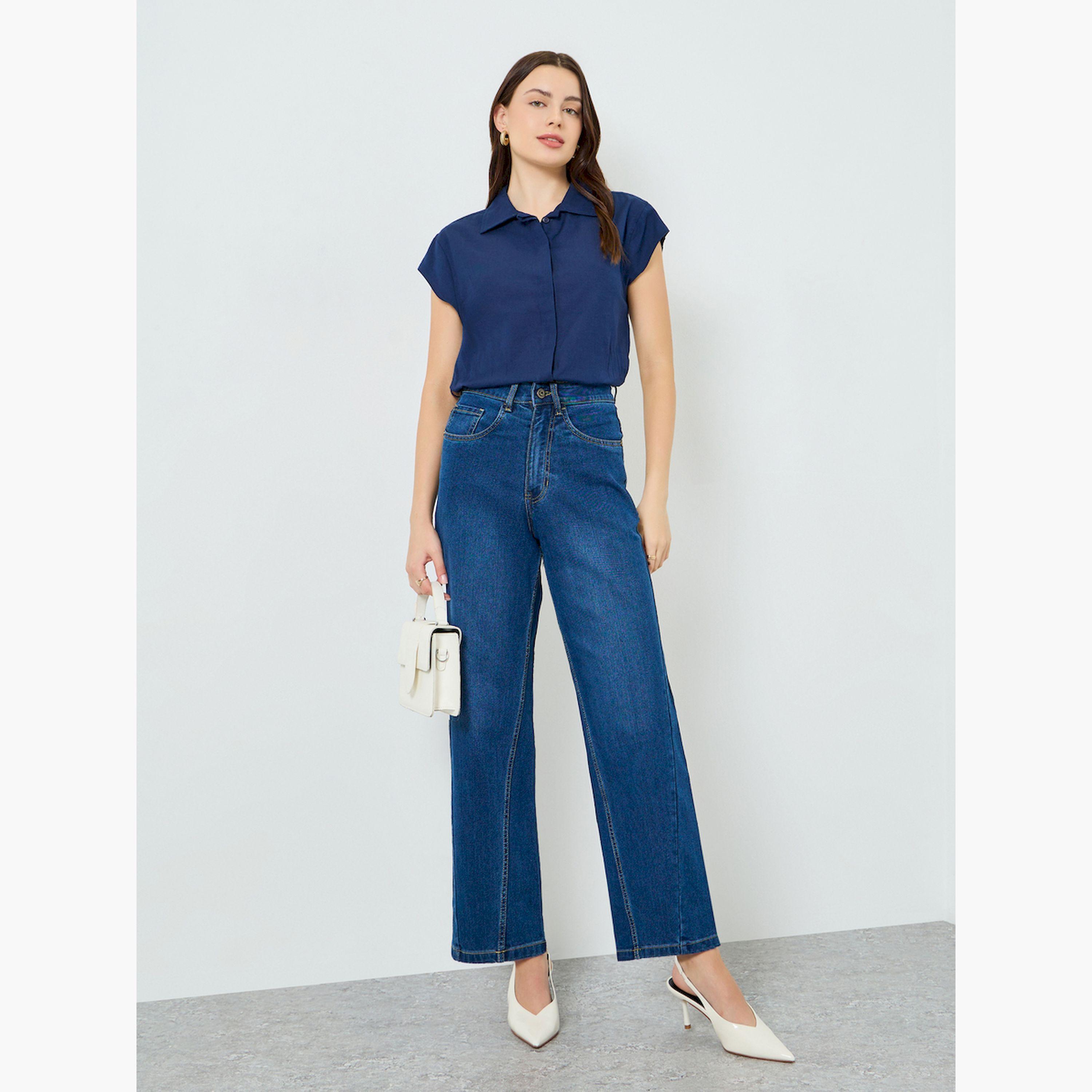 Styli Women Mid Rise Barrel Fit Faded Jeans-women-clothing-bottoms-jeans-image-2