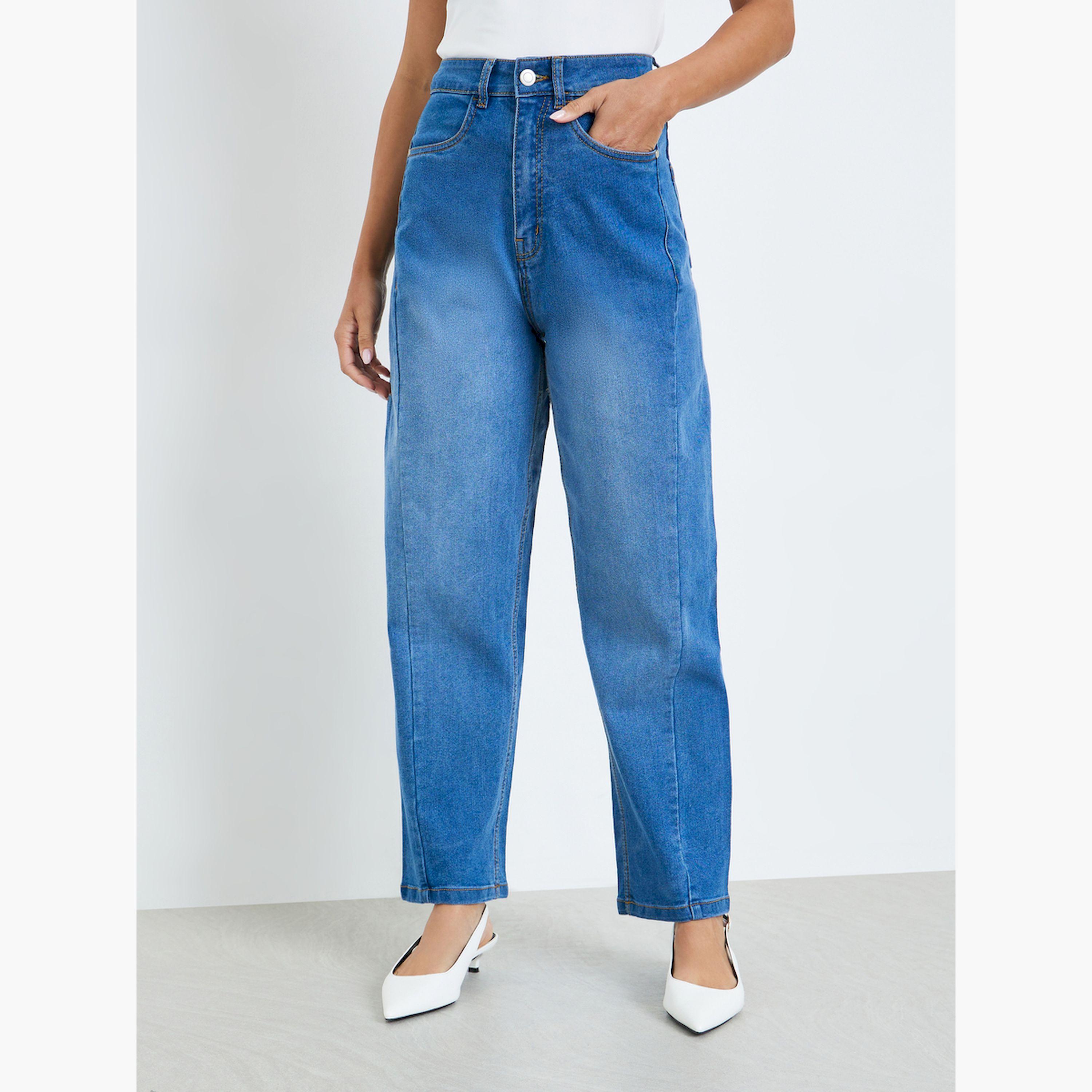 Styli Women High Rise Barrel Fit Jeans-women-clothing-bottoms-jeans-image-1