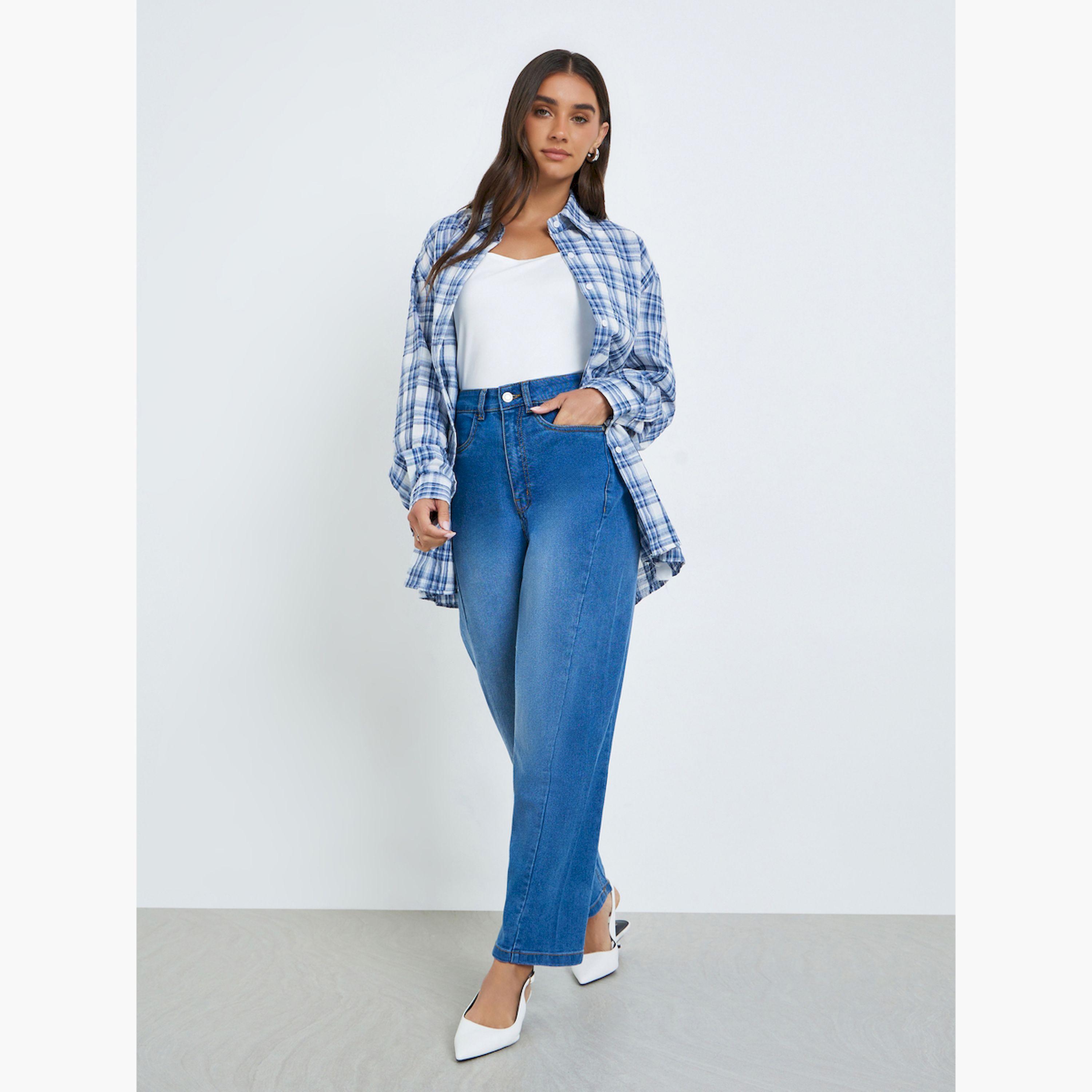 جينز بقصة باريل وخصر عالي-women-clothing-bottoms-jeans-image-2