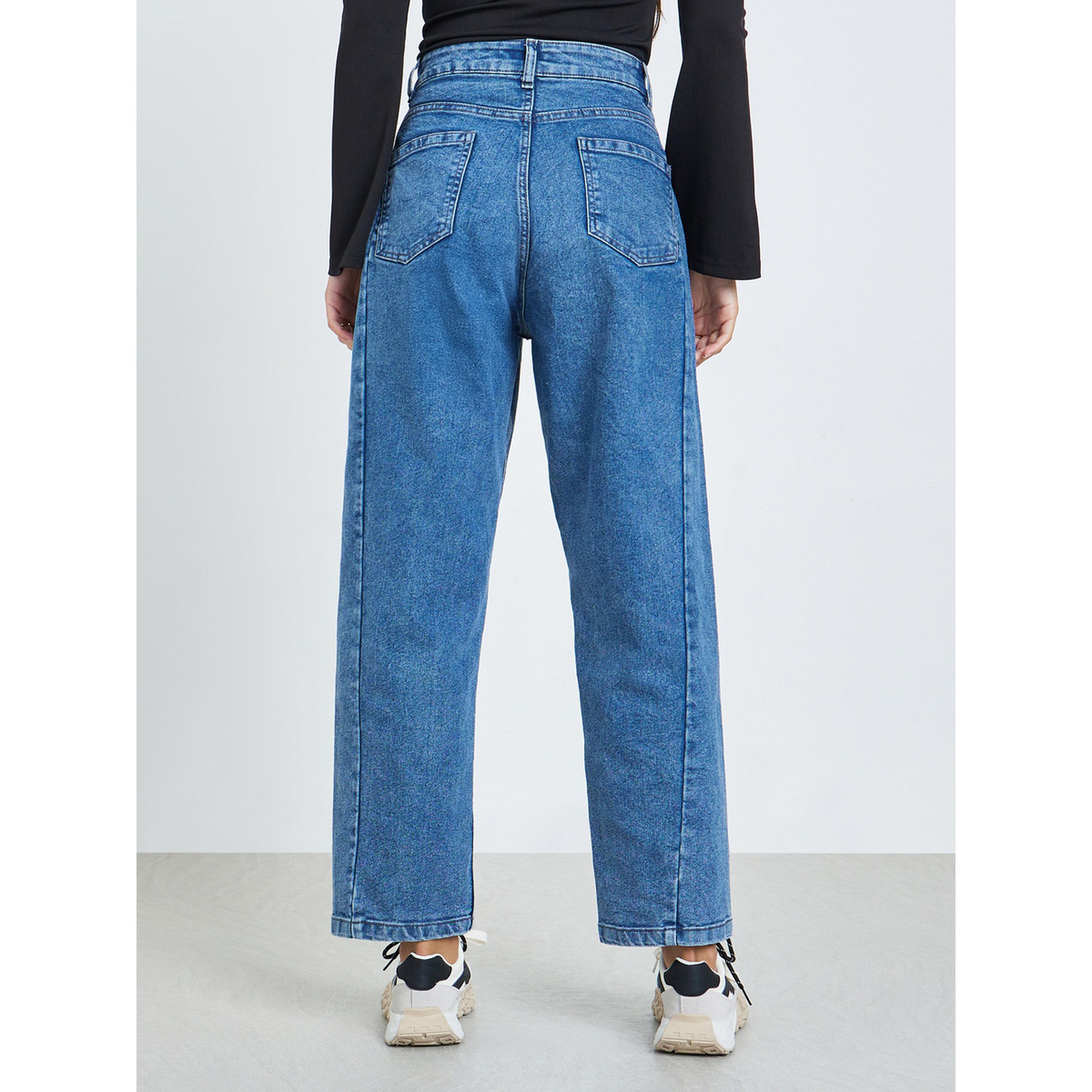 جينز بخصر مرتفع وقصة مريحة-women-clothing-bottoms-jeans-image-4