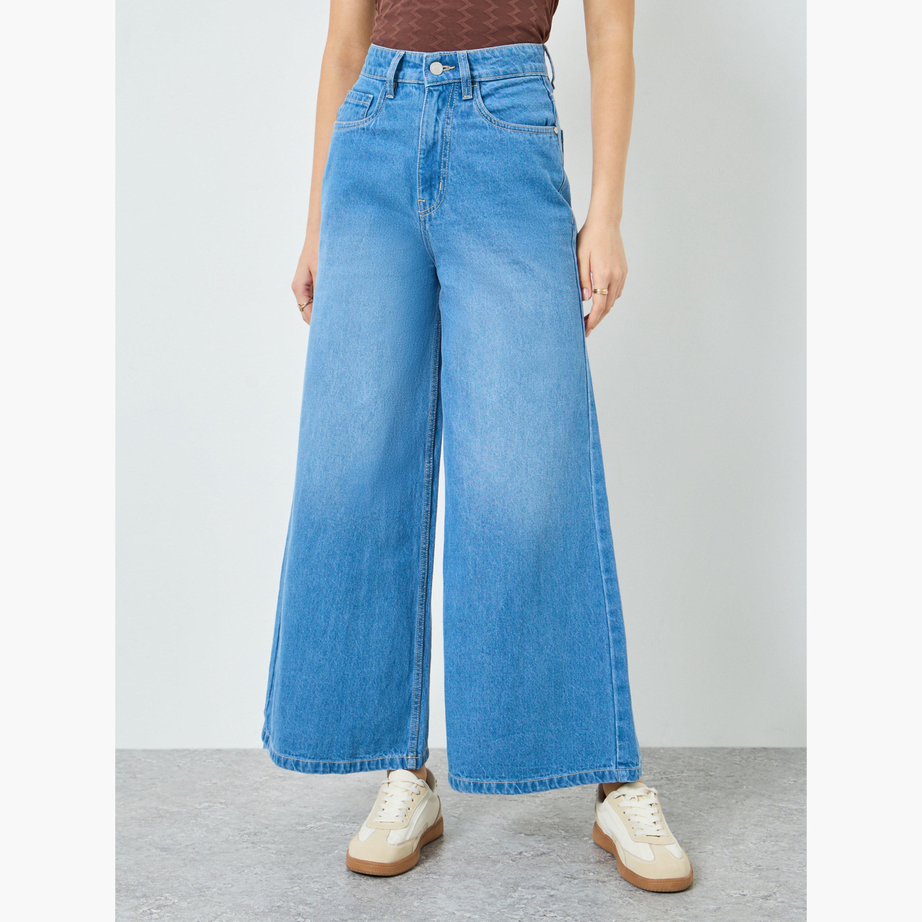 Styli Women Blue High Rise Wide Leg Jeans-women-clothing-bottoms-jeans-image-1