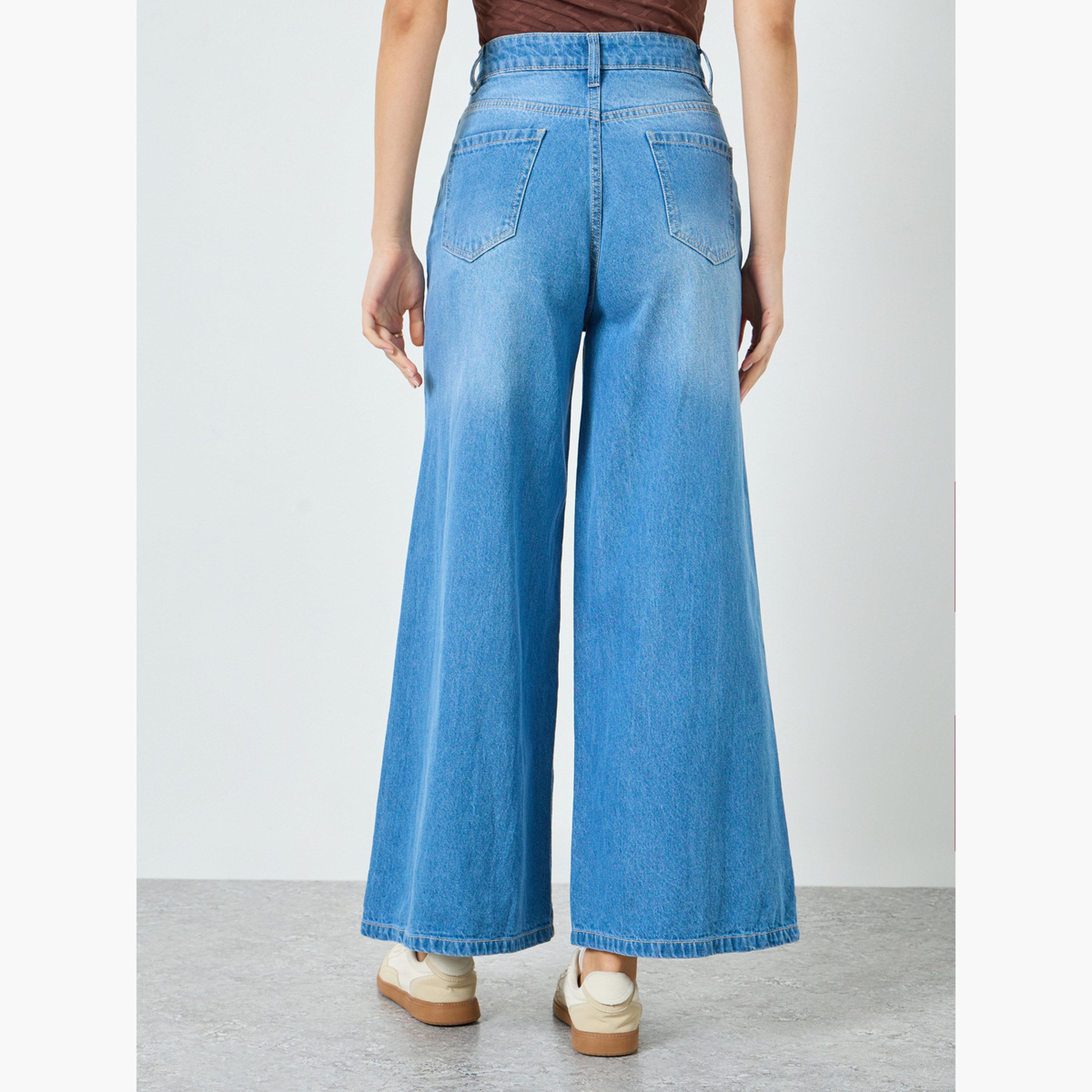 Styli Women Blue High Rise Wide Leg Jeans-women-clothing-bottoms-jeans-image-3