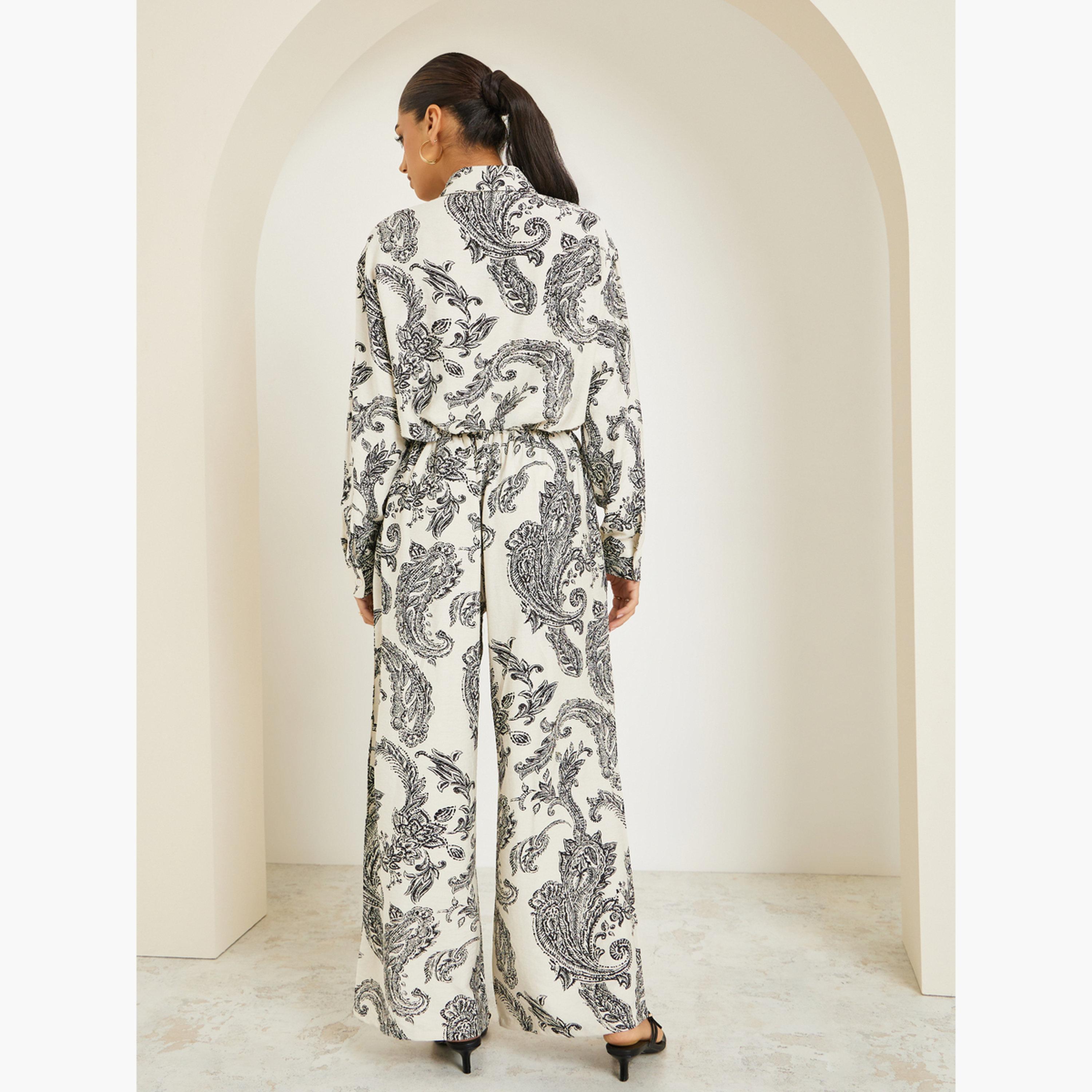 Styli Women Printed Buttoned Shirt and Pants Co-Ords-women-clothing-coordsets-image-5